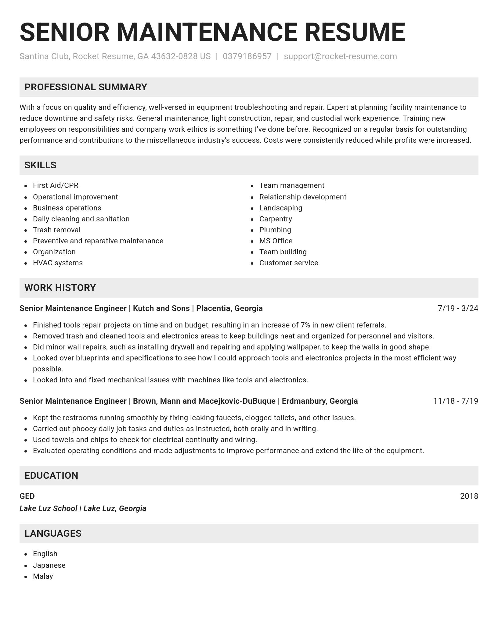 Genius resume template