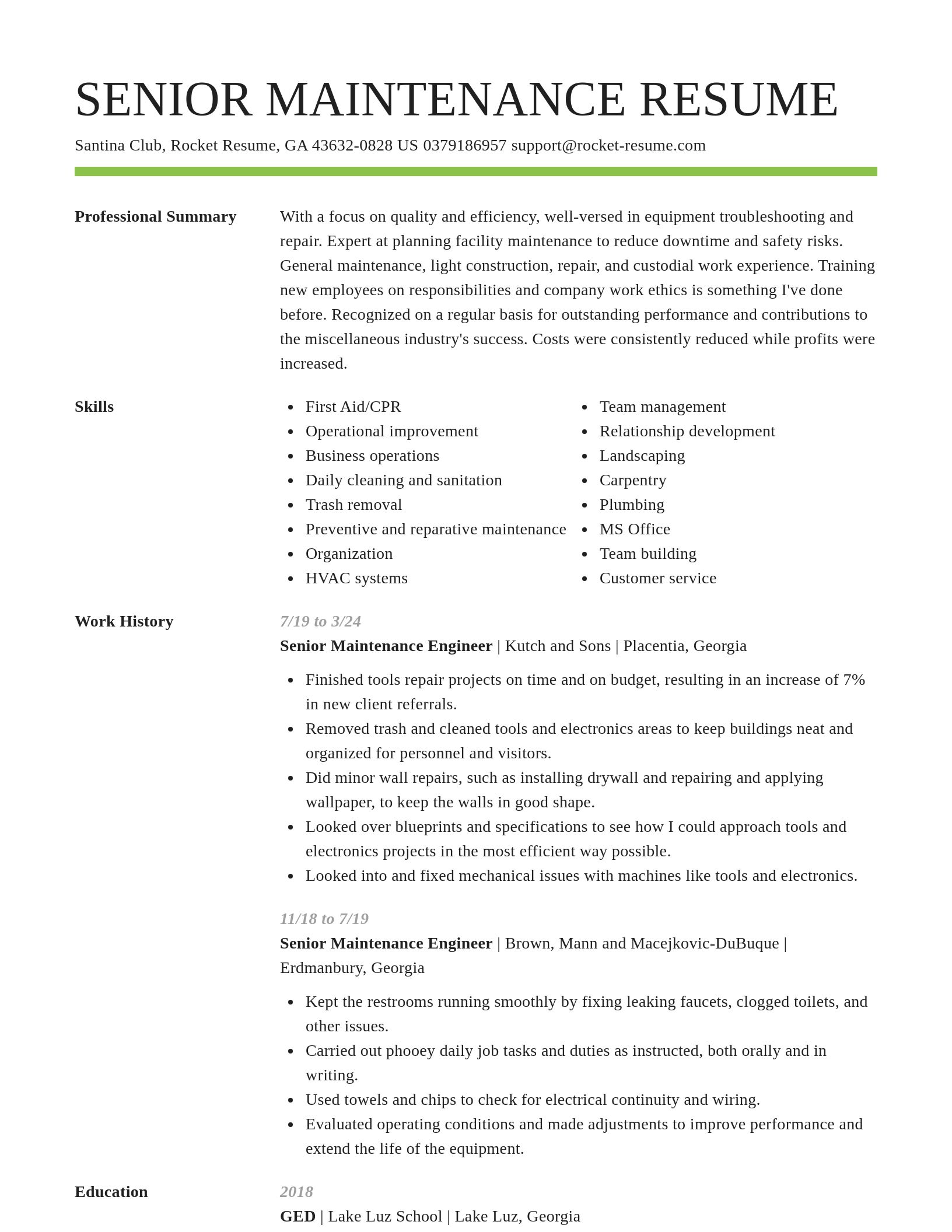 Smart resume template