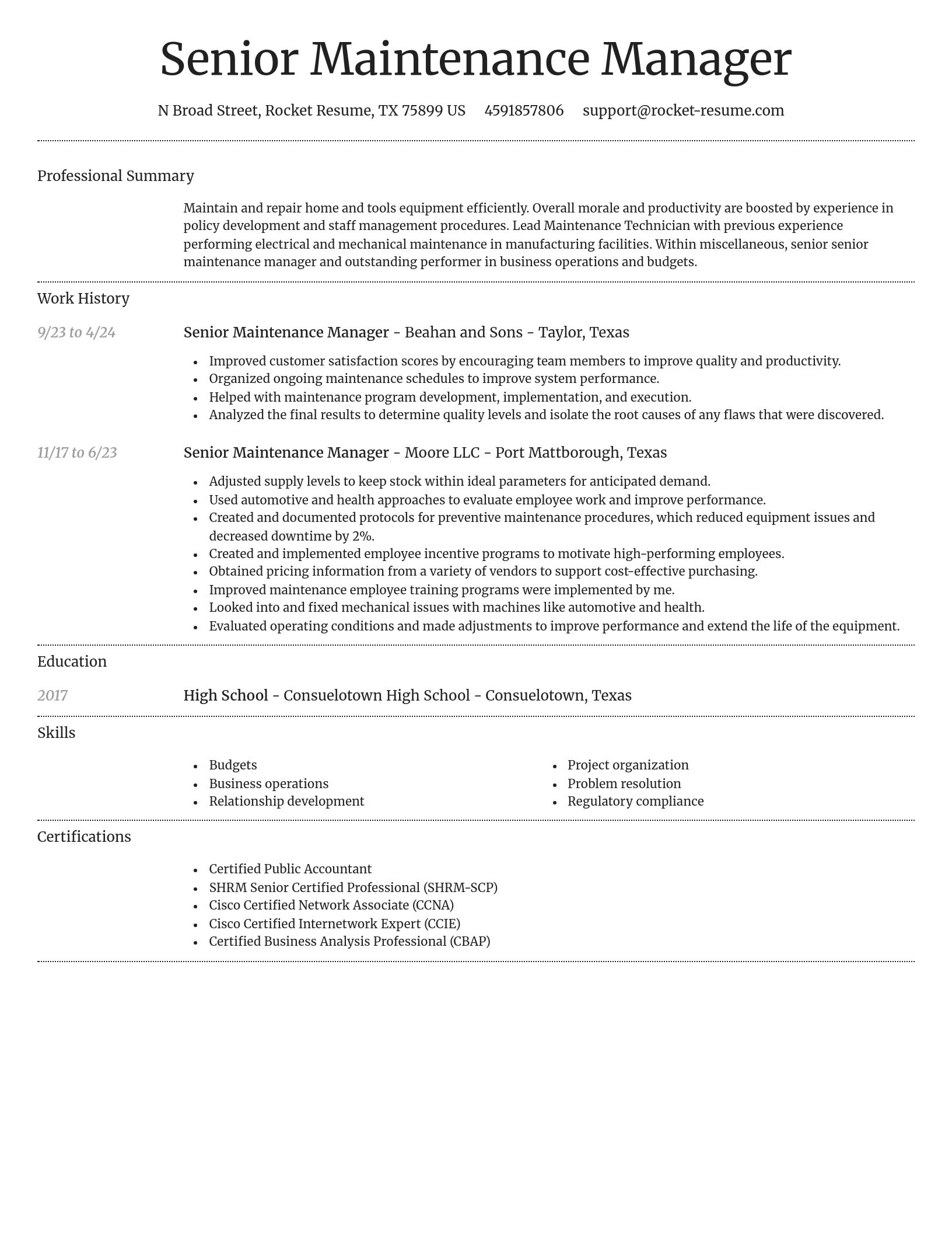 Dignified resume template