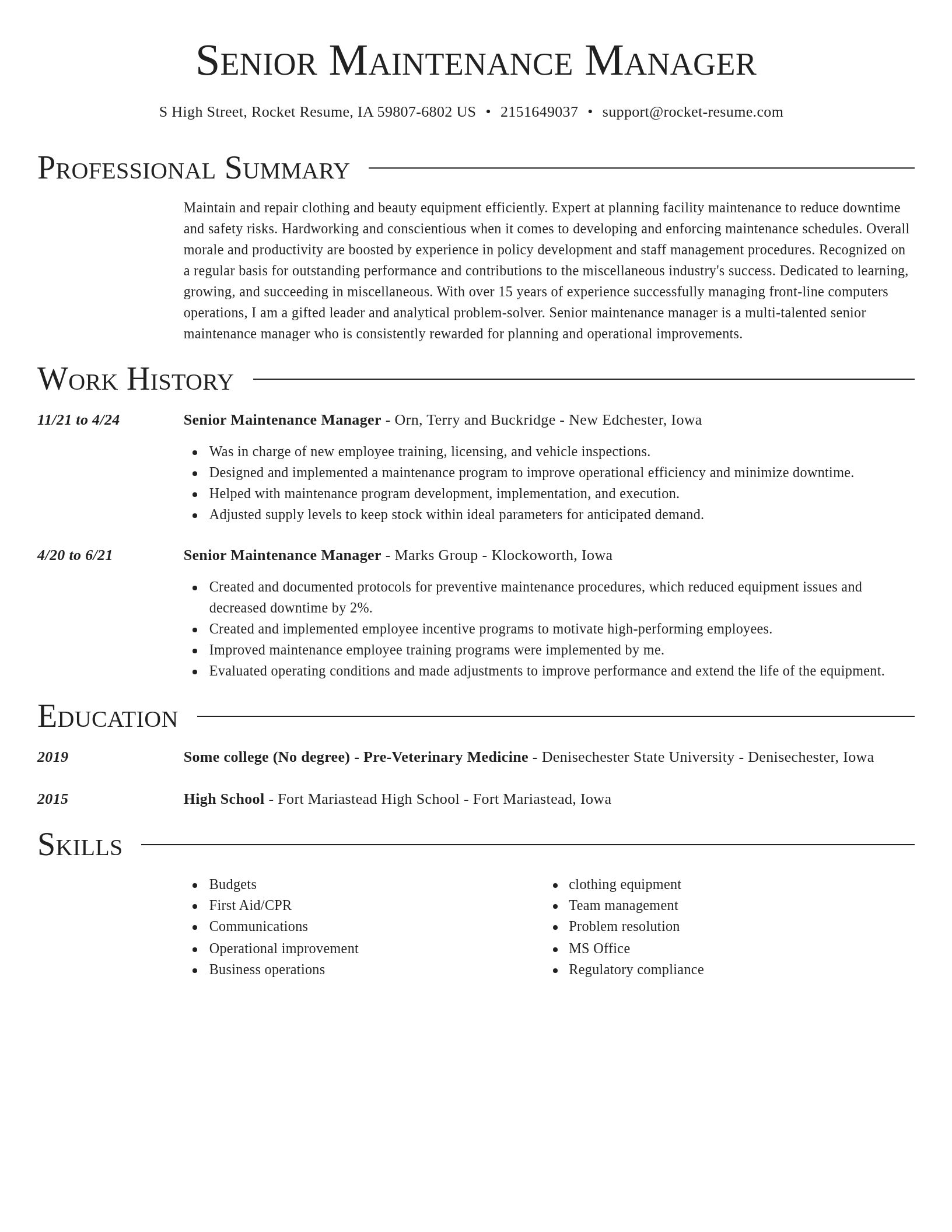 Director resume template