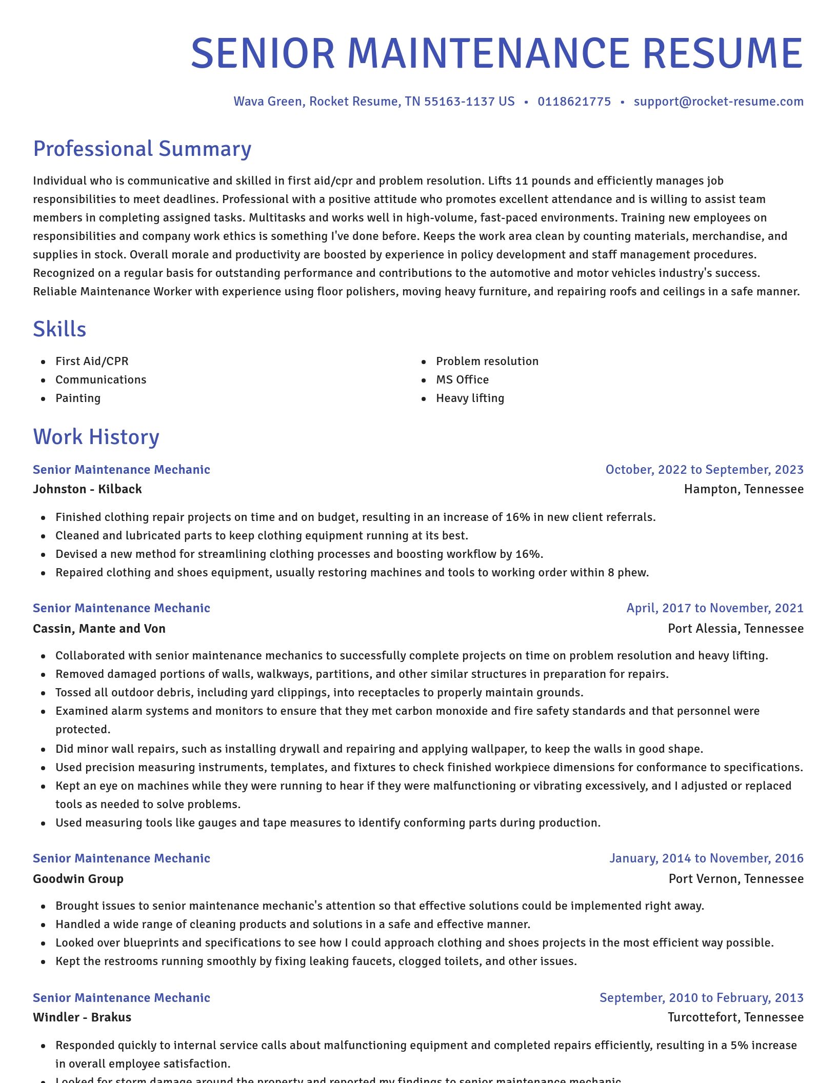Novel resume template