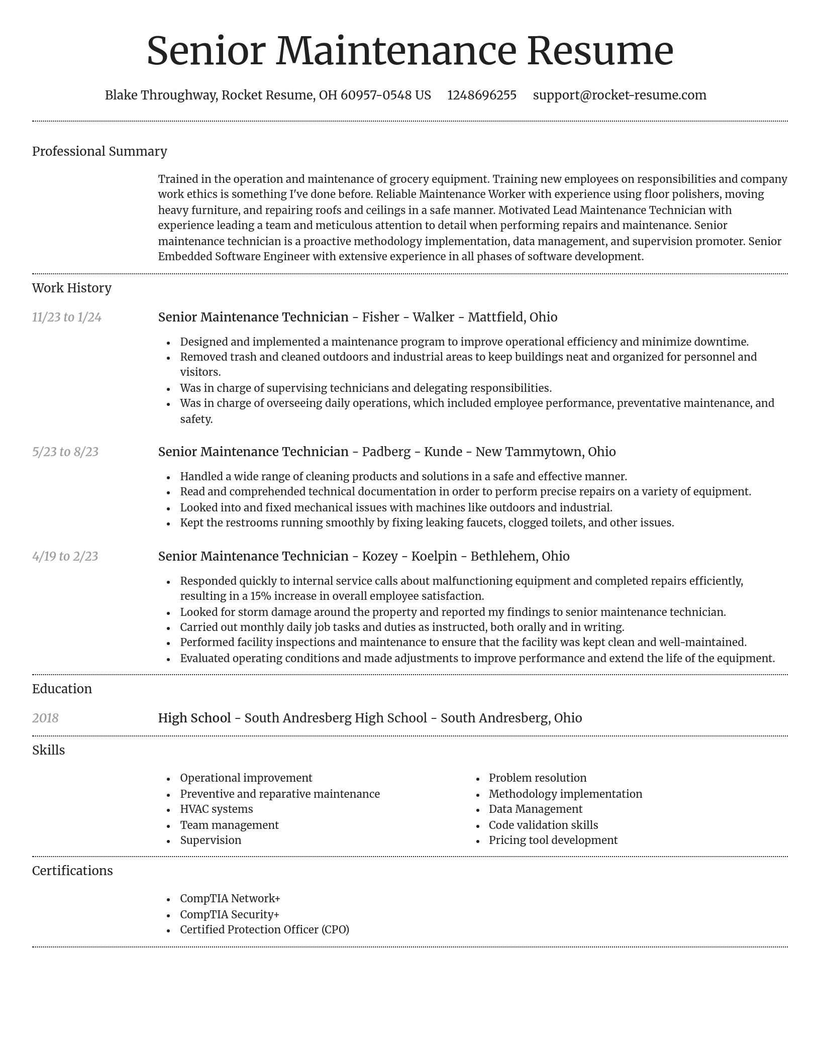 Dignified resume template