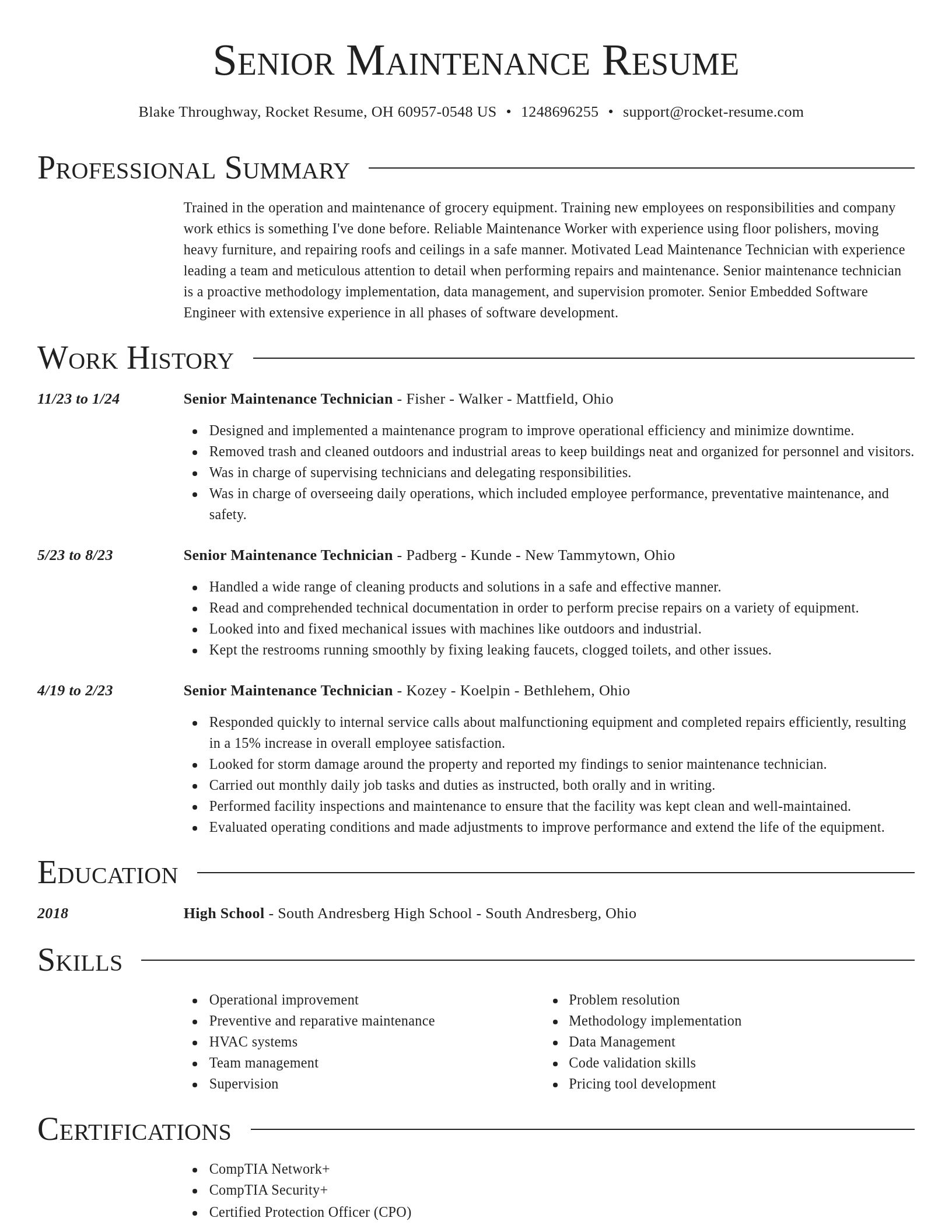 Director resume template