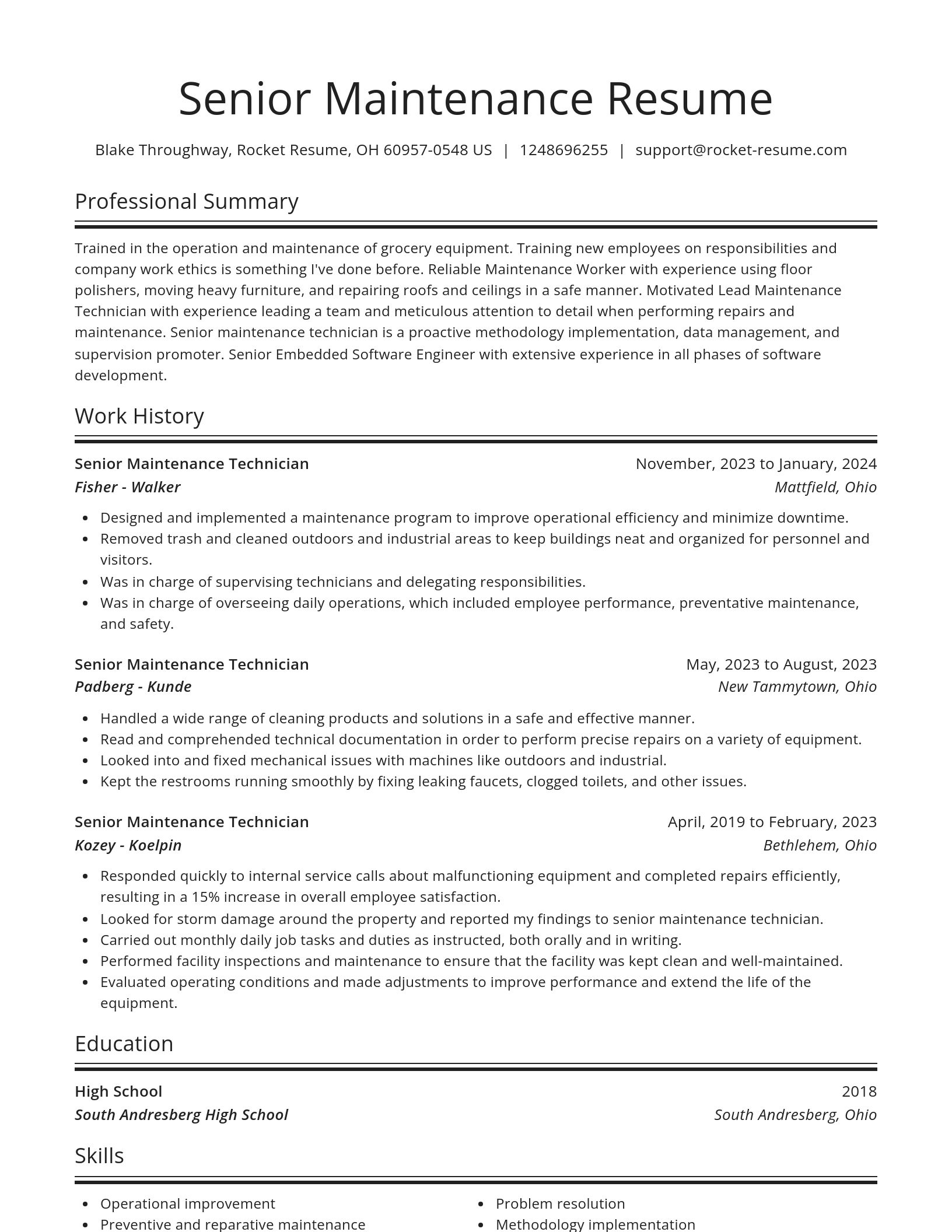 Spotlight resume template