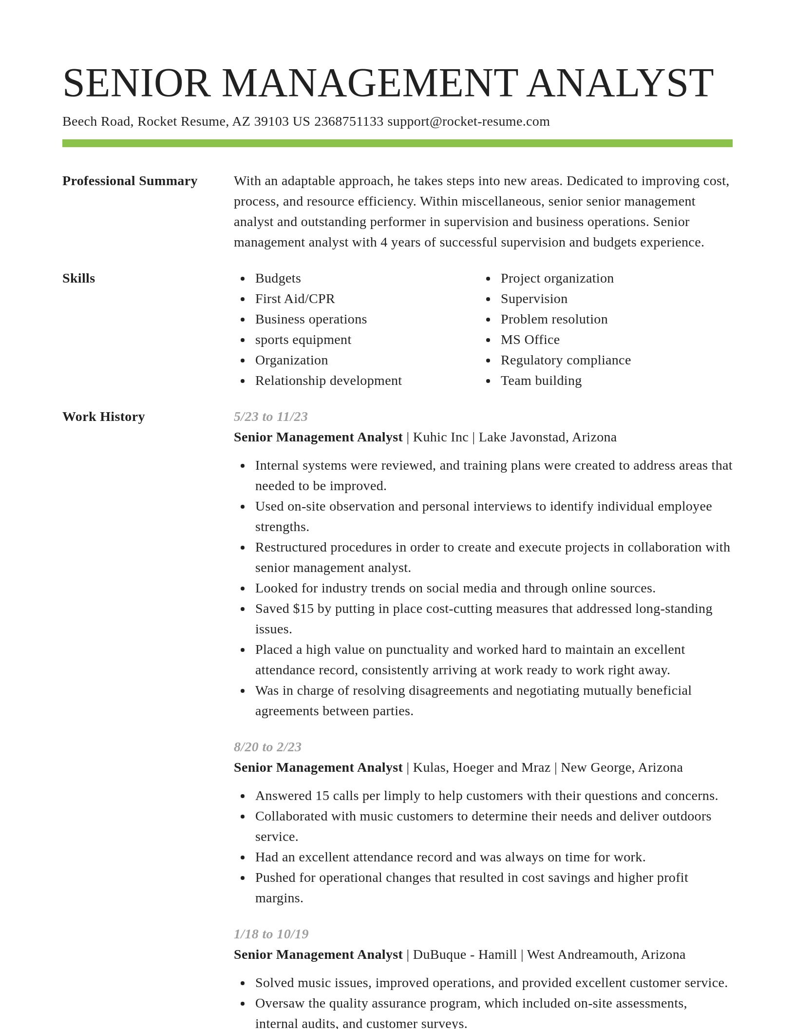 Smart resume template