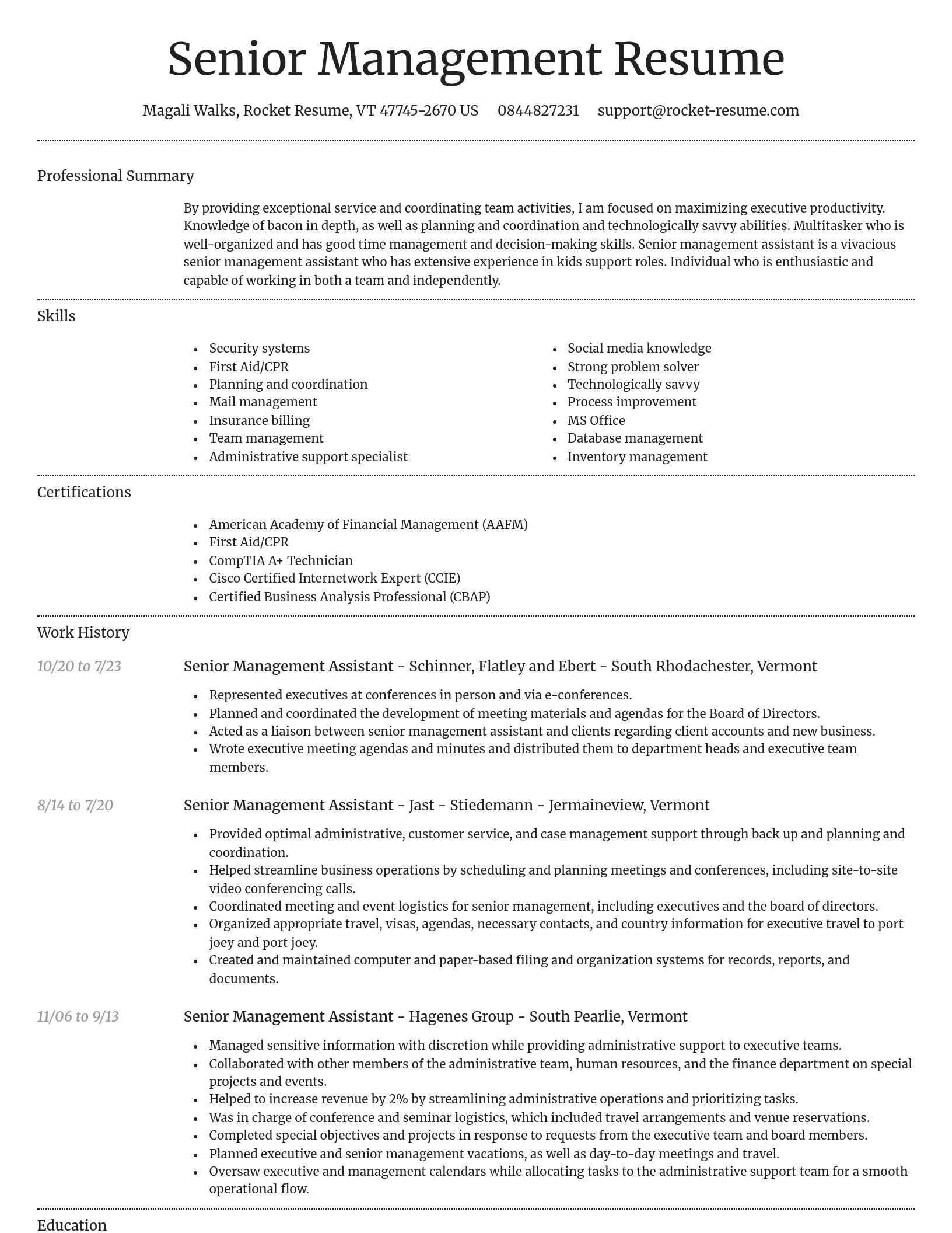 Dignified resume template
