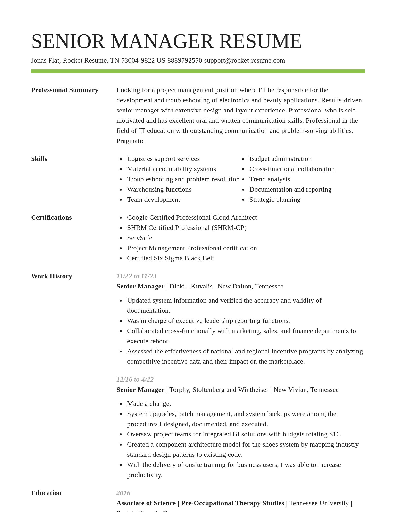 Smart resume template