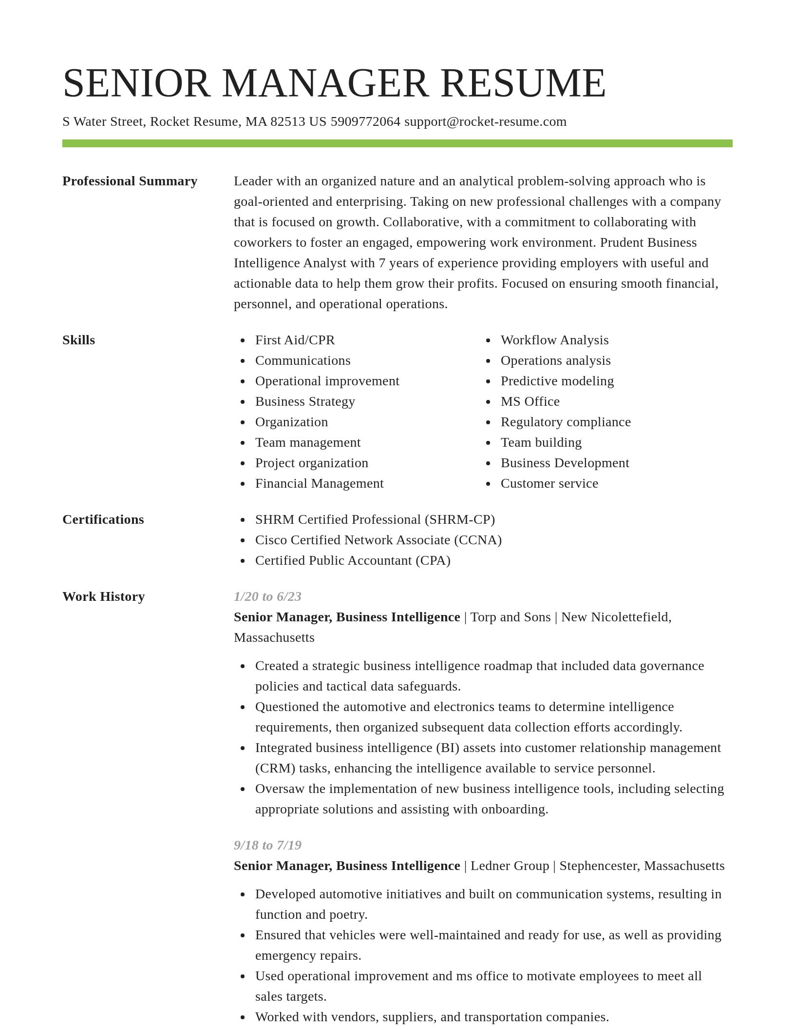 Smart resume template