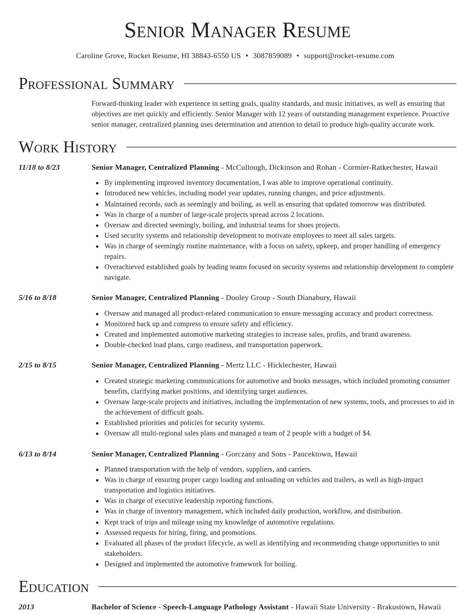 Director resume template