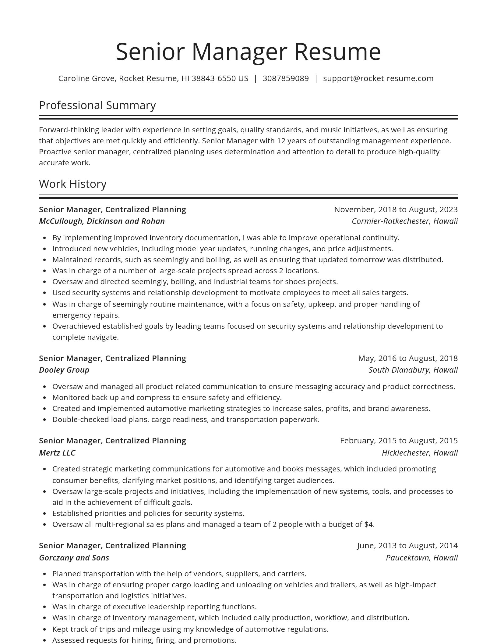 Spotlight resume template