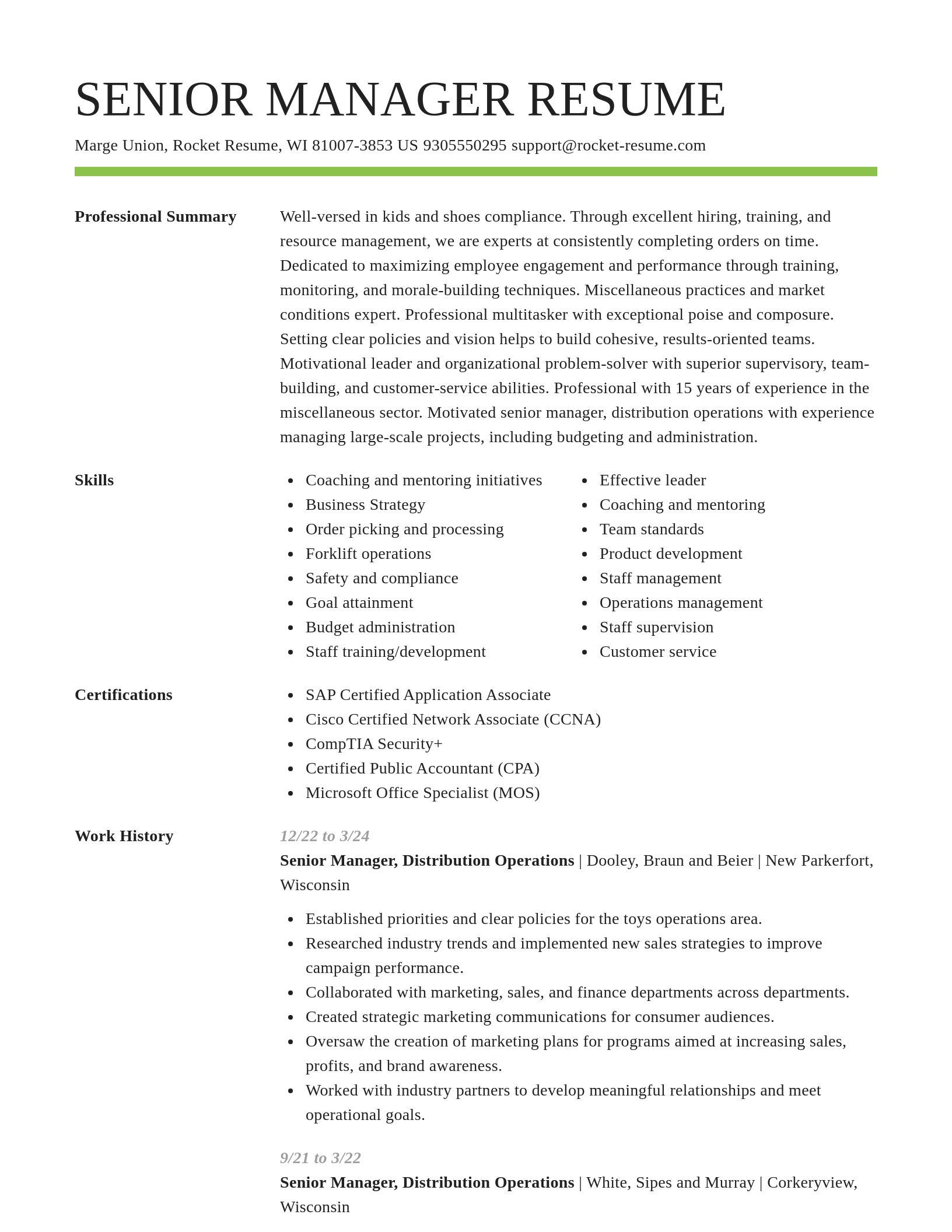 Smart resume template
