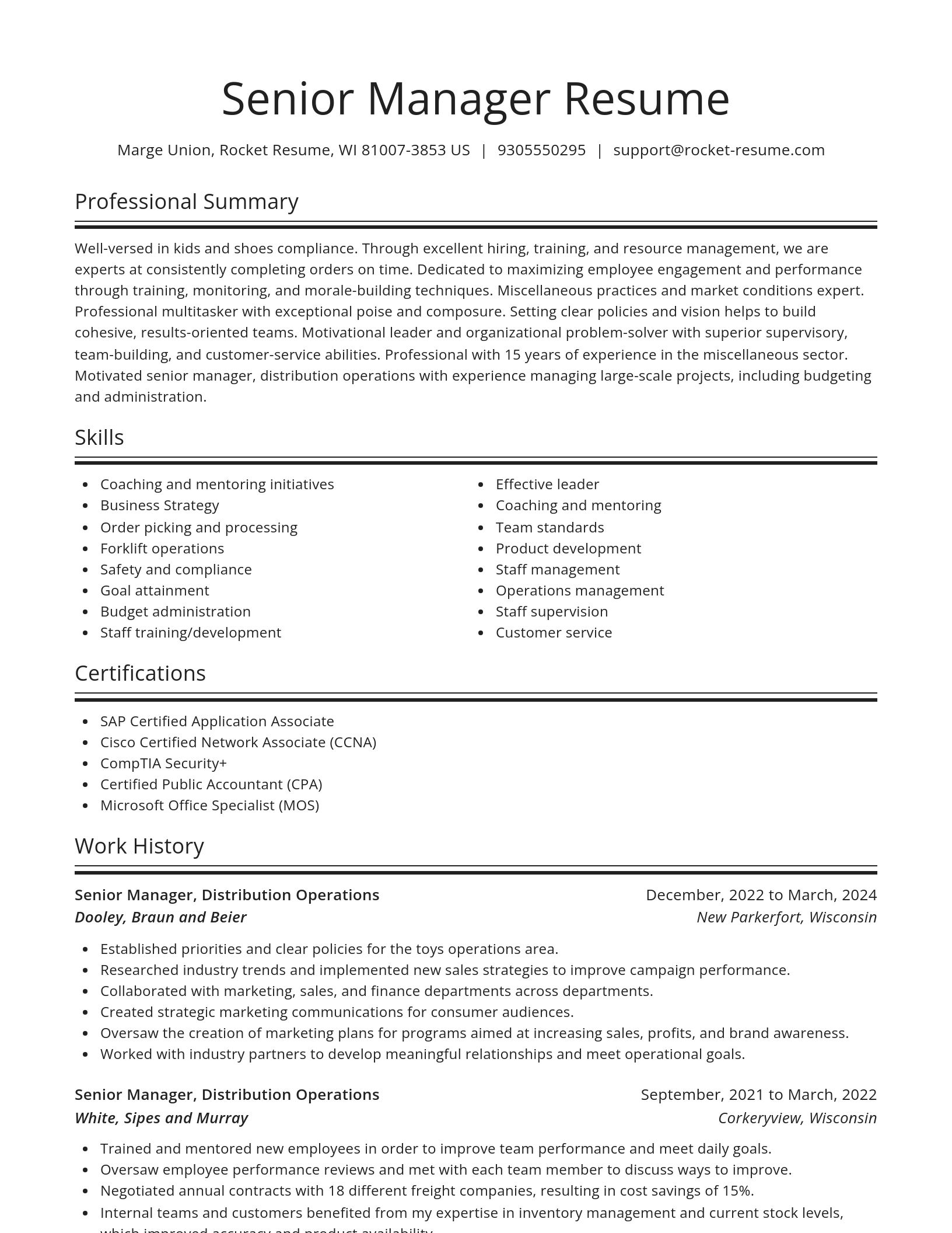 Spotlight resume template