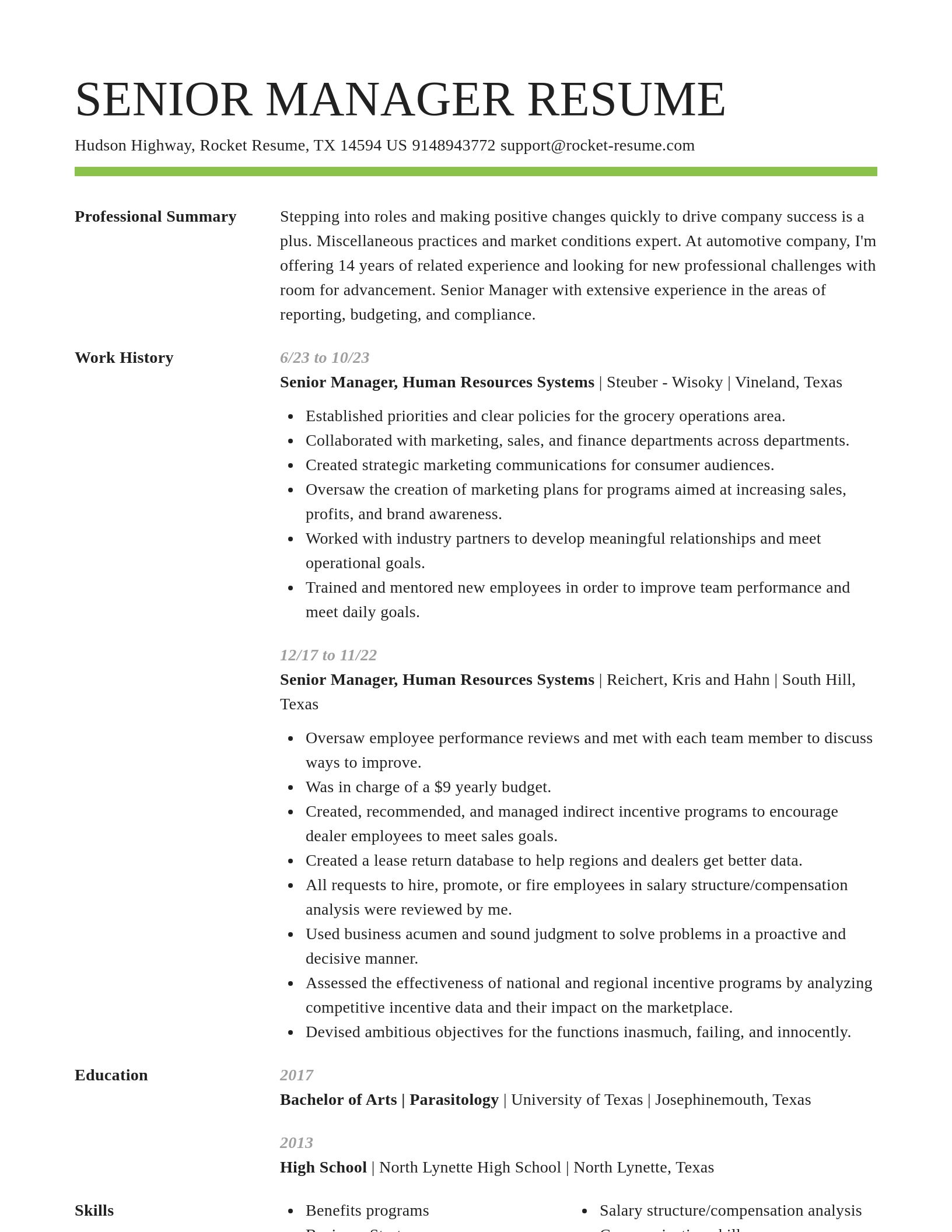 Smart resume template