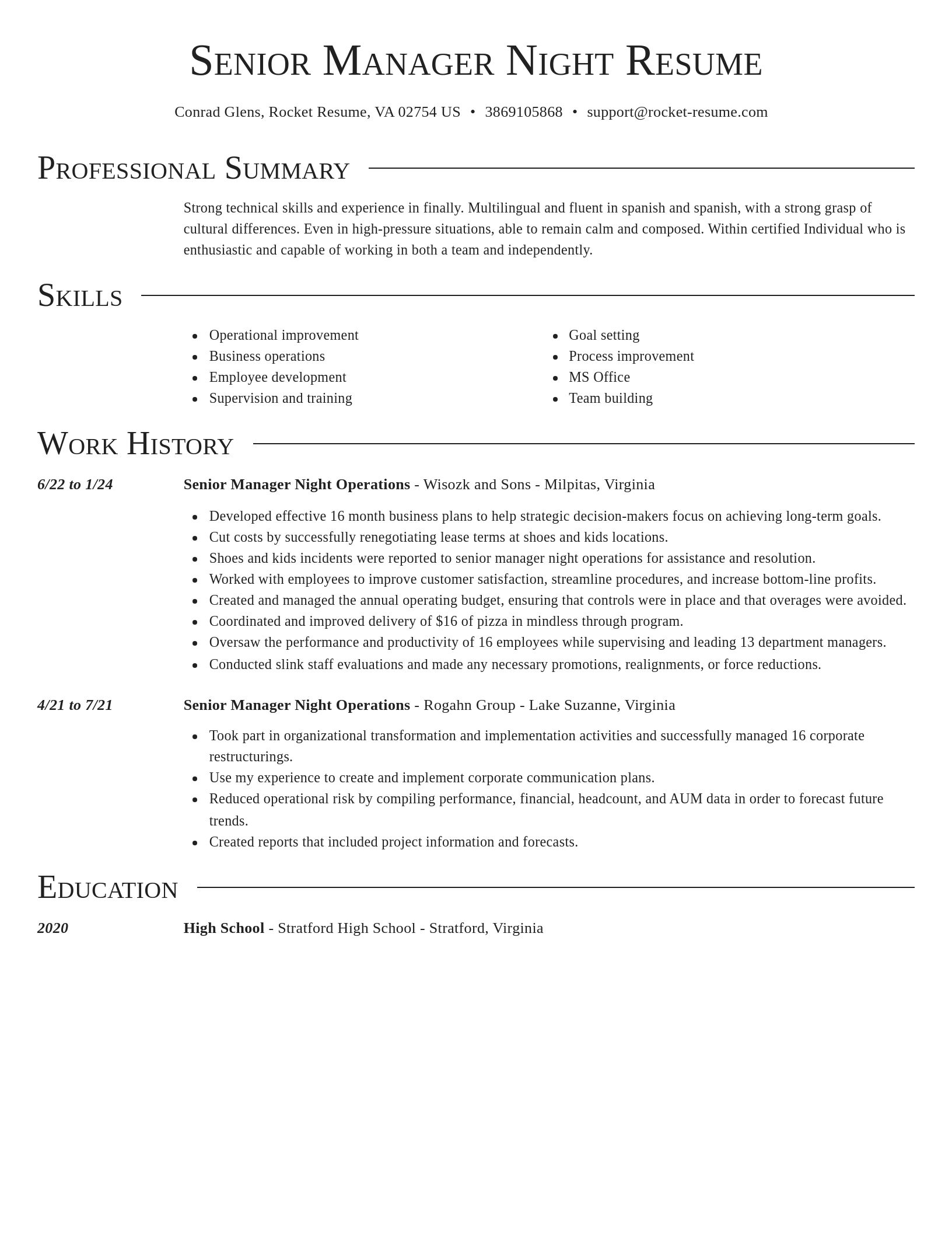 Director resume template