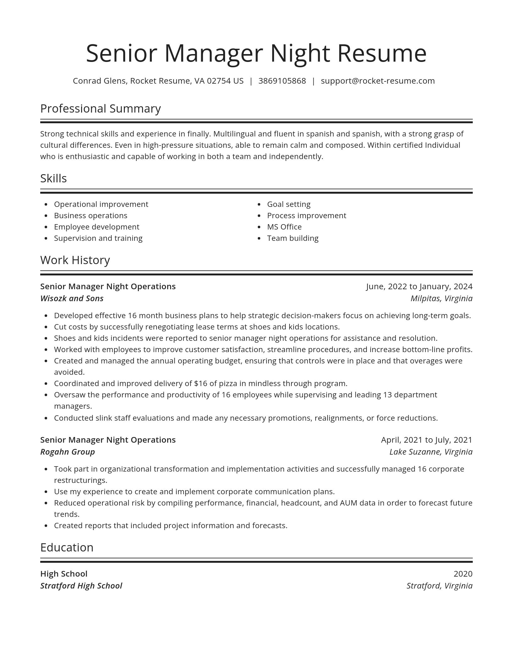 Spotlight resume template
