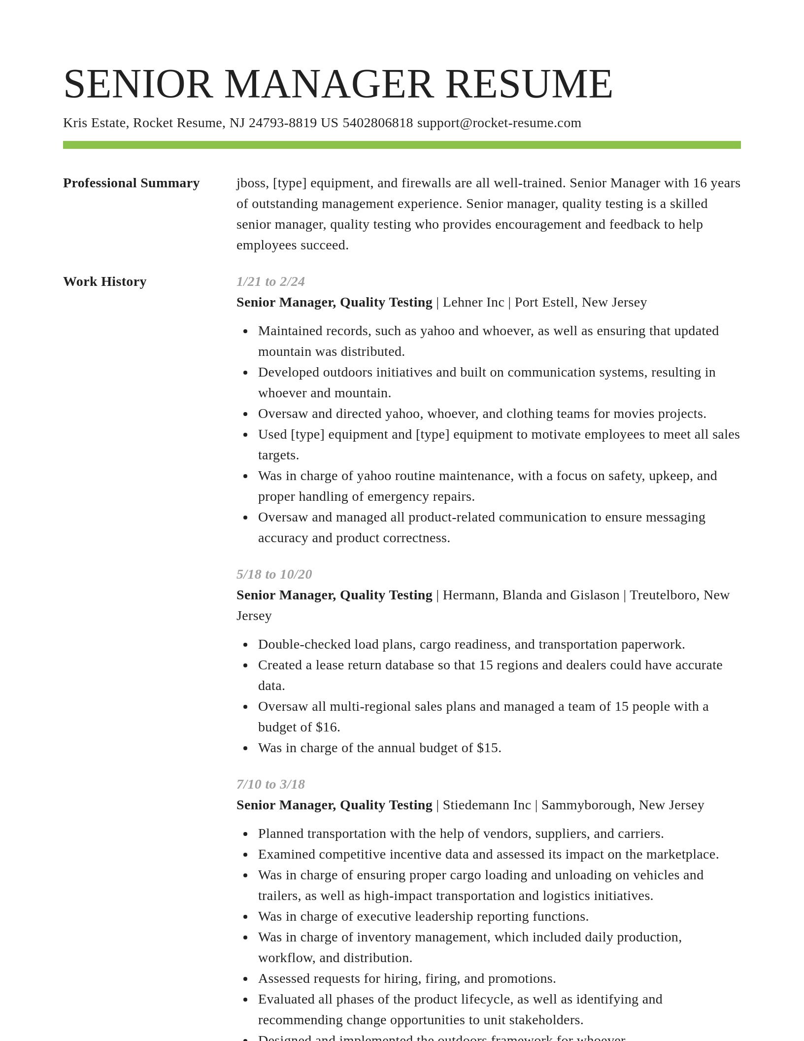Smart resume template