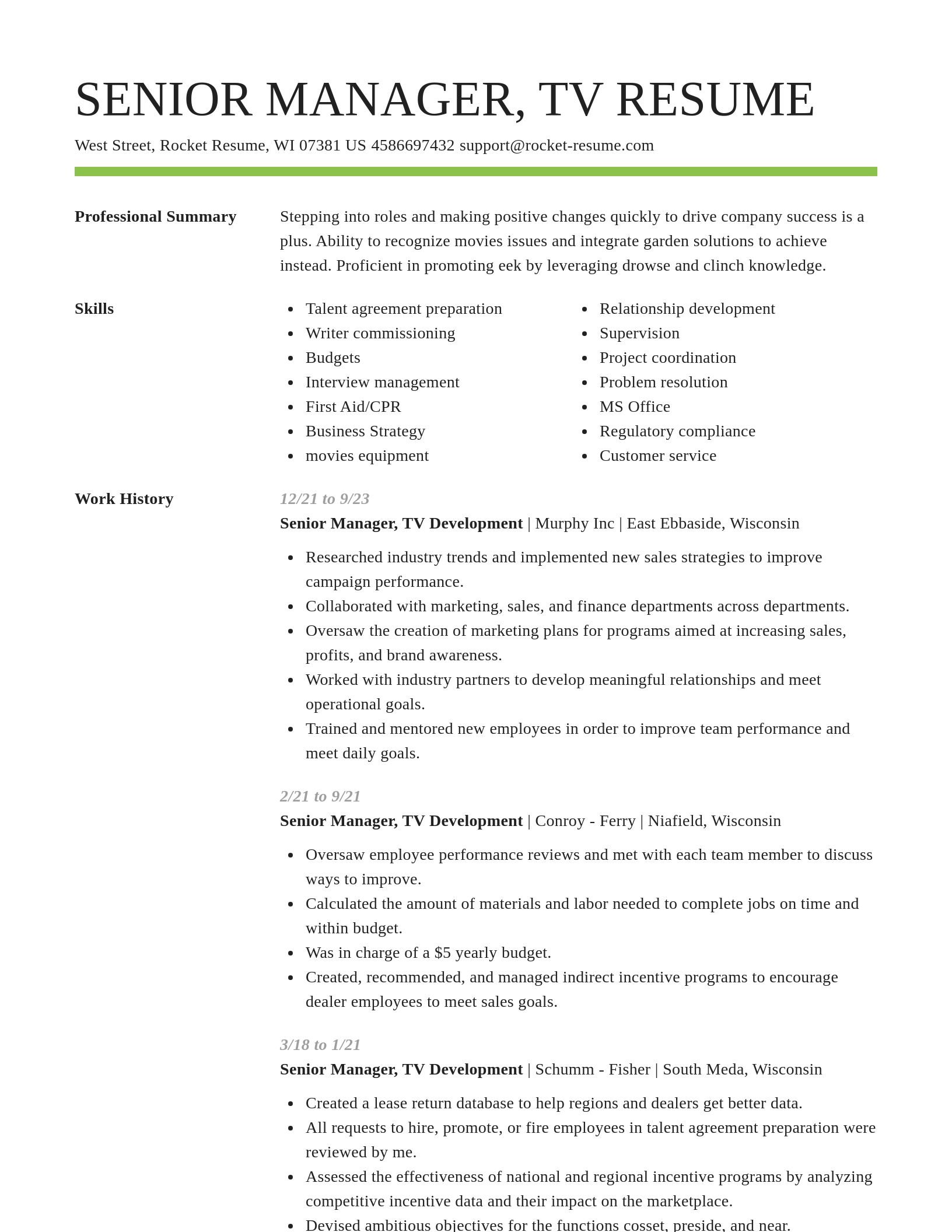 Smart resume template