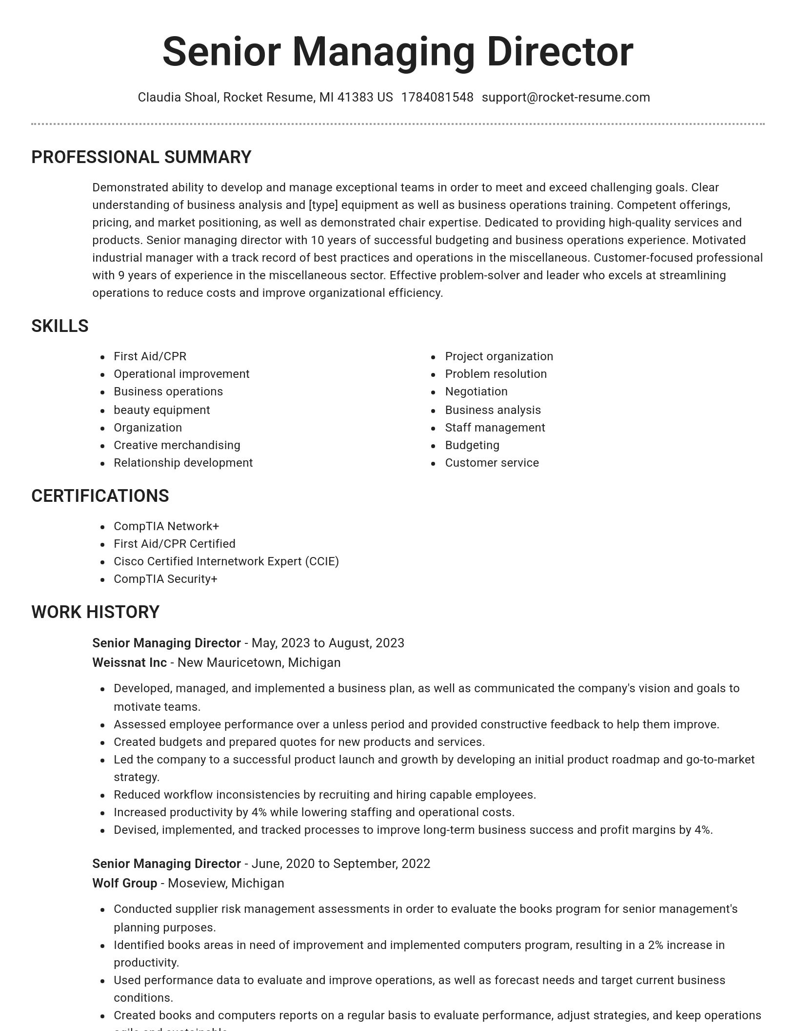Brilliant resume template