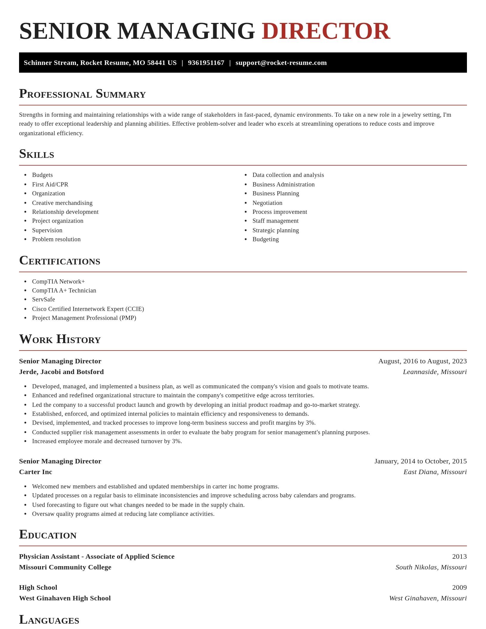 Exquisite resume template