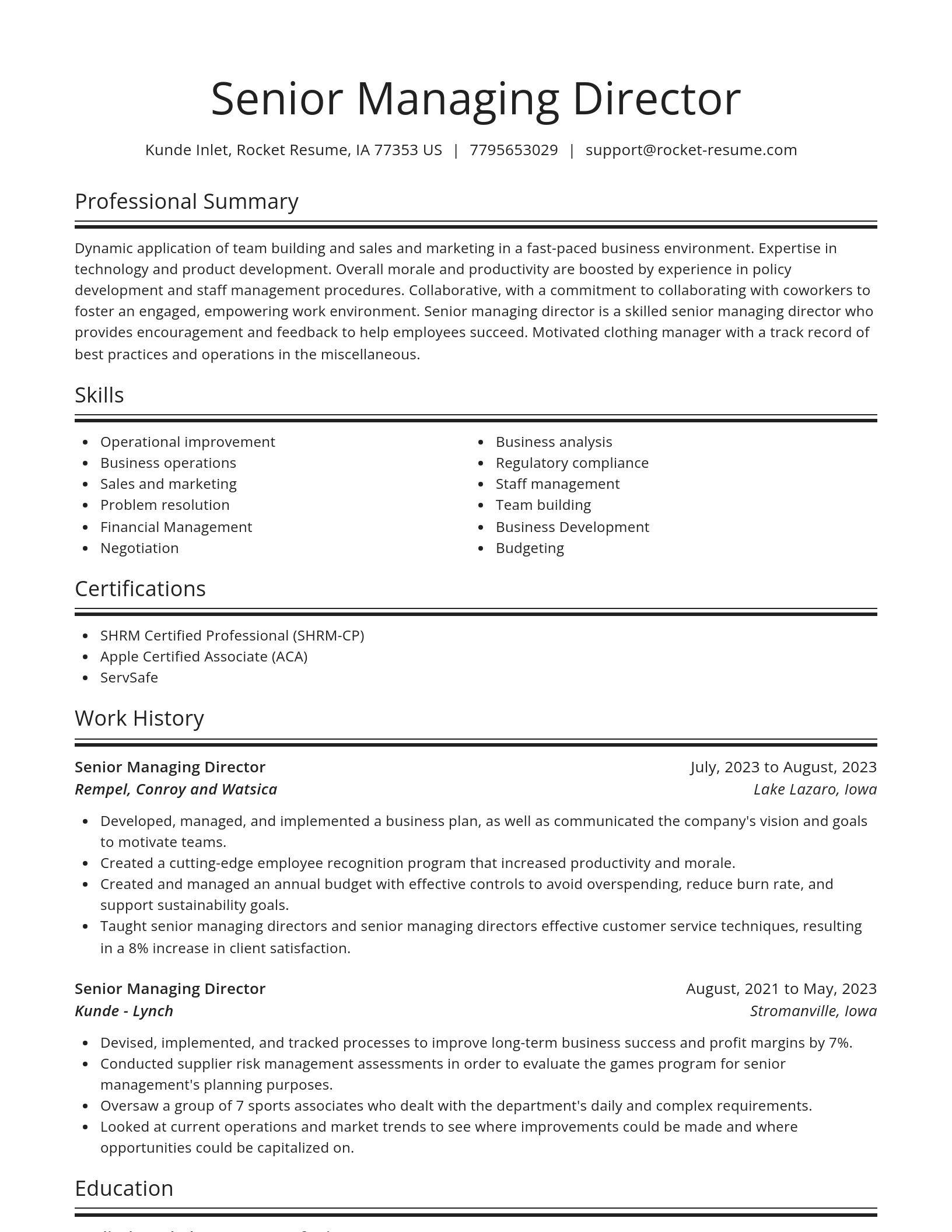Spotlight resume template