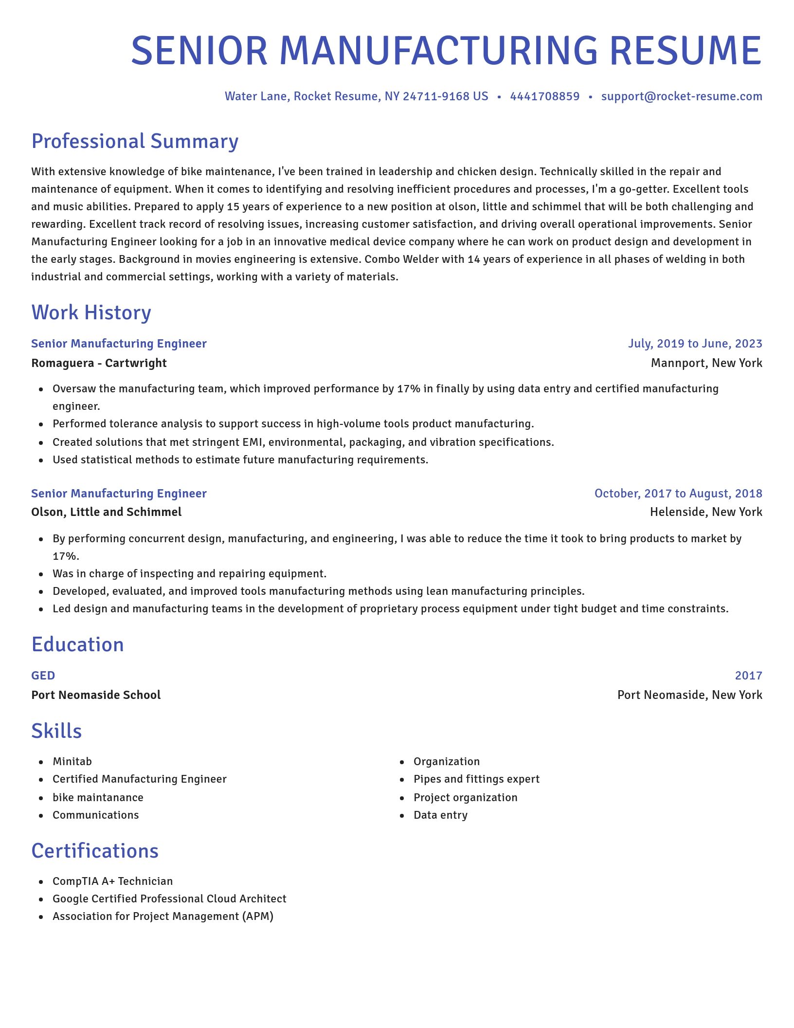 Novel resume template