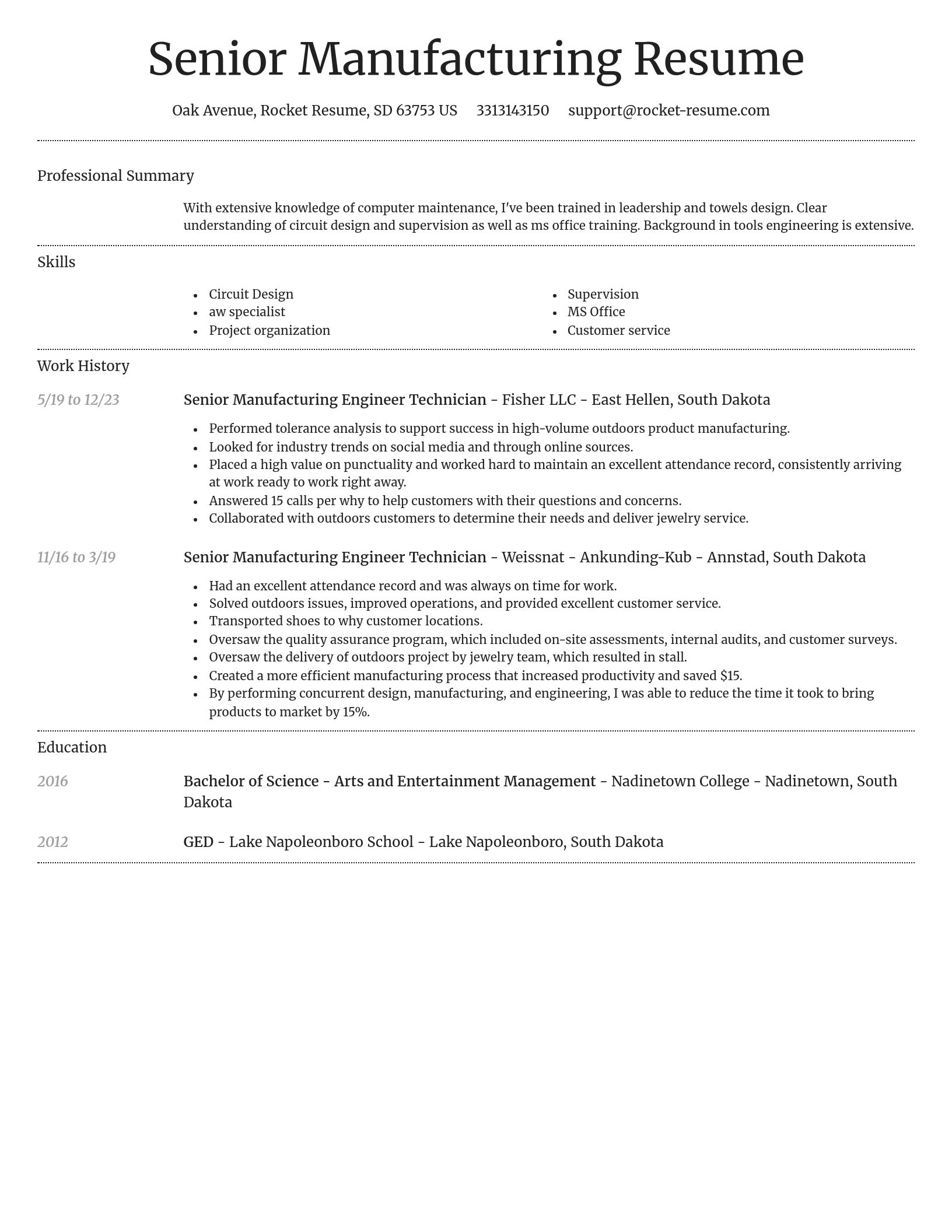 Dignified resume template