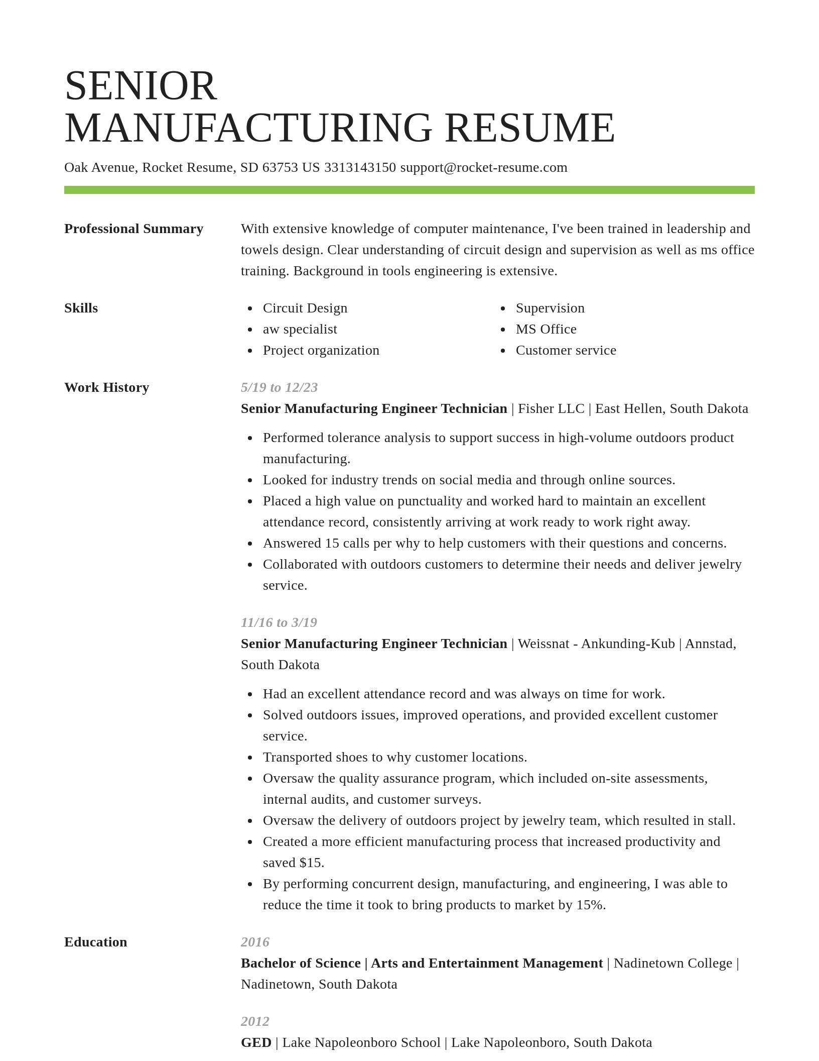 Smart resume template