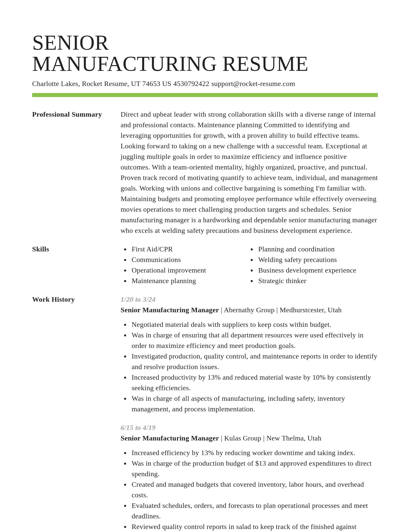 Smart resume template