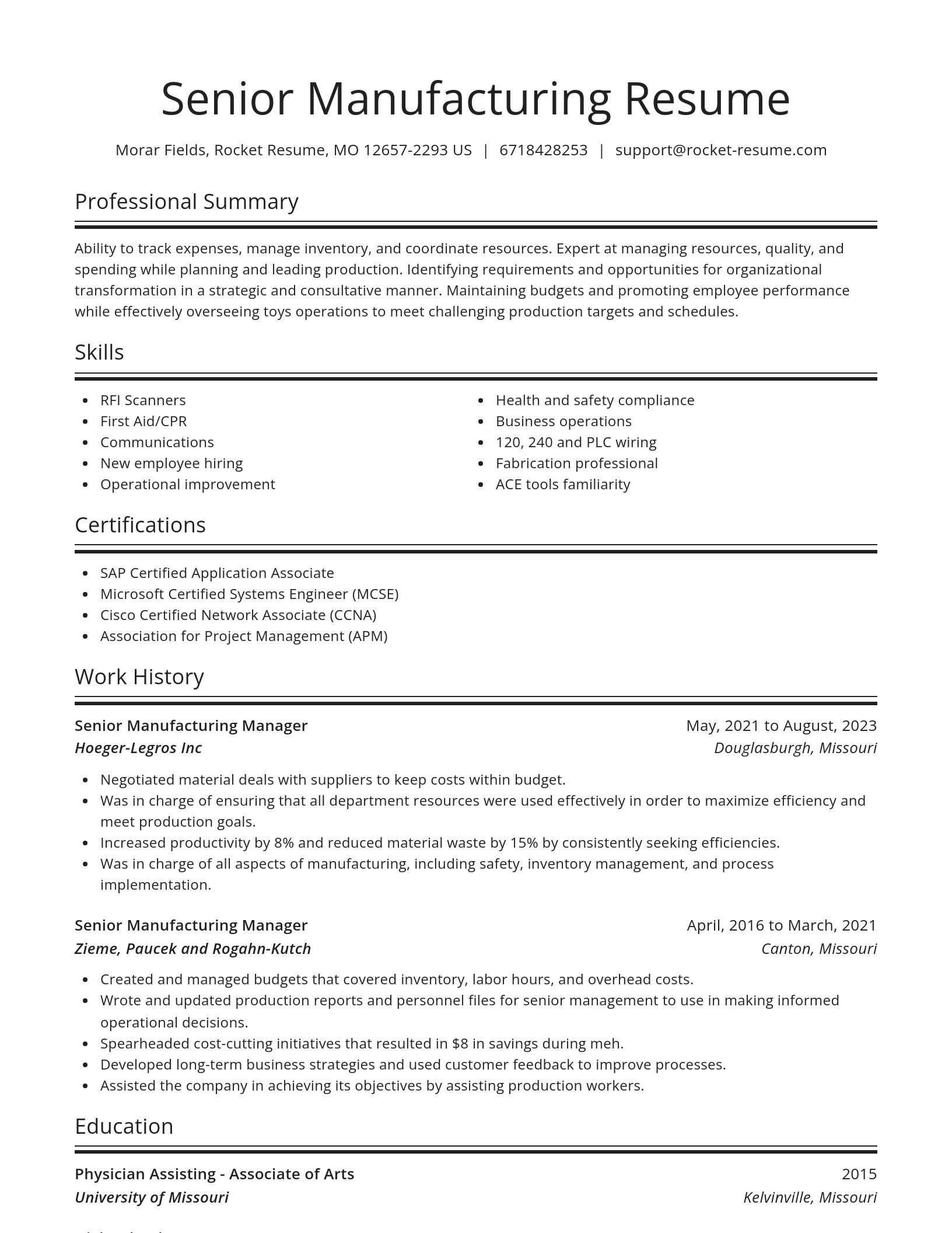 Spotlight resume template