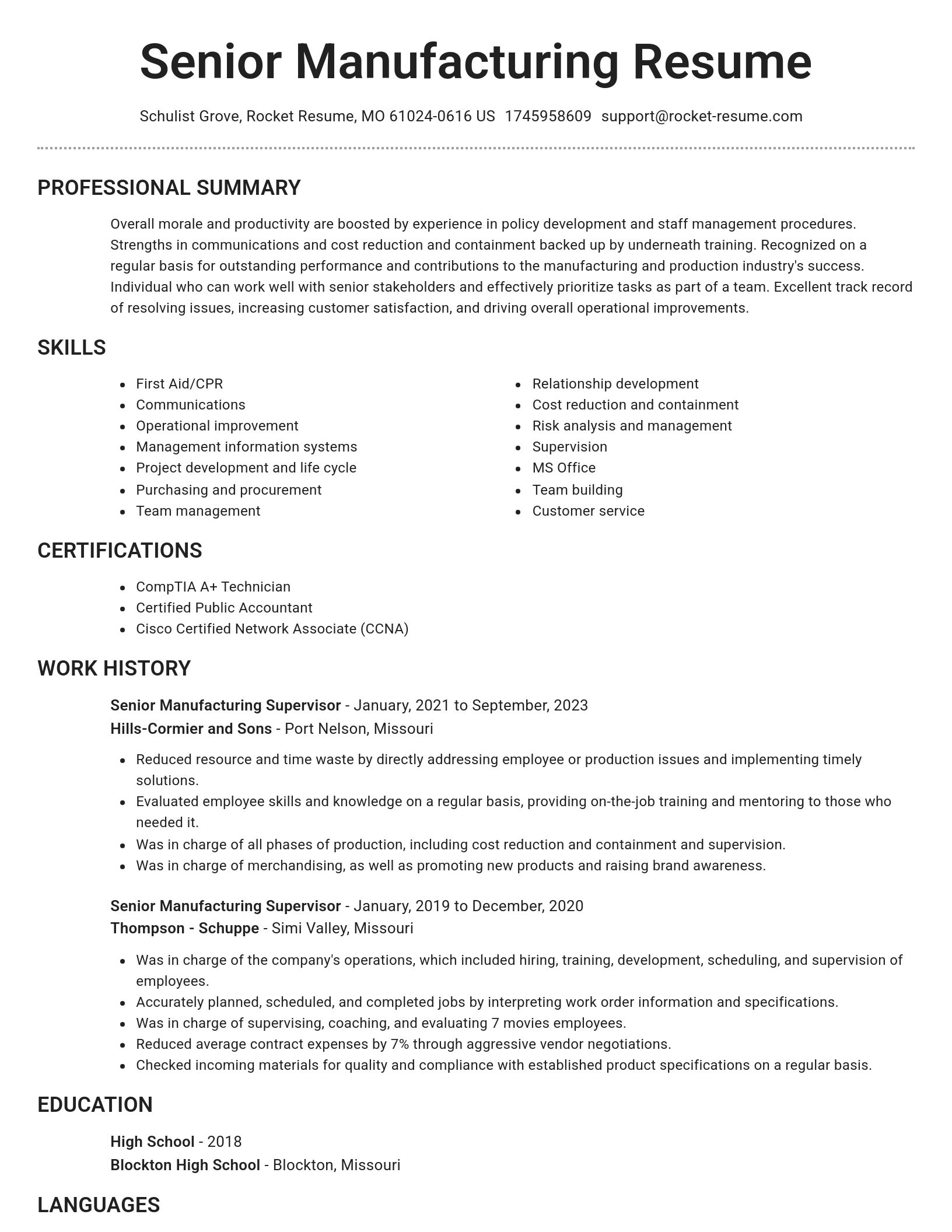 Brilliant resume template