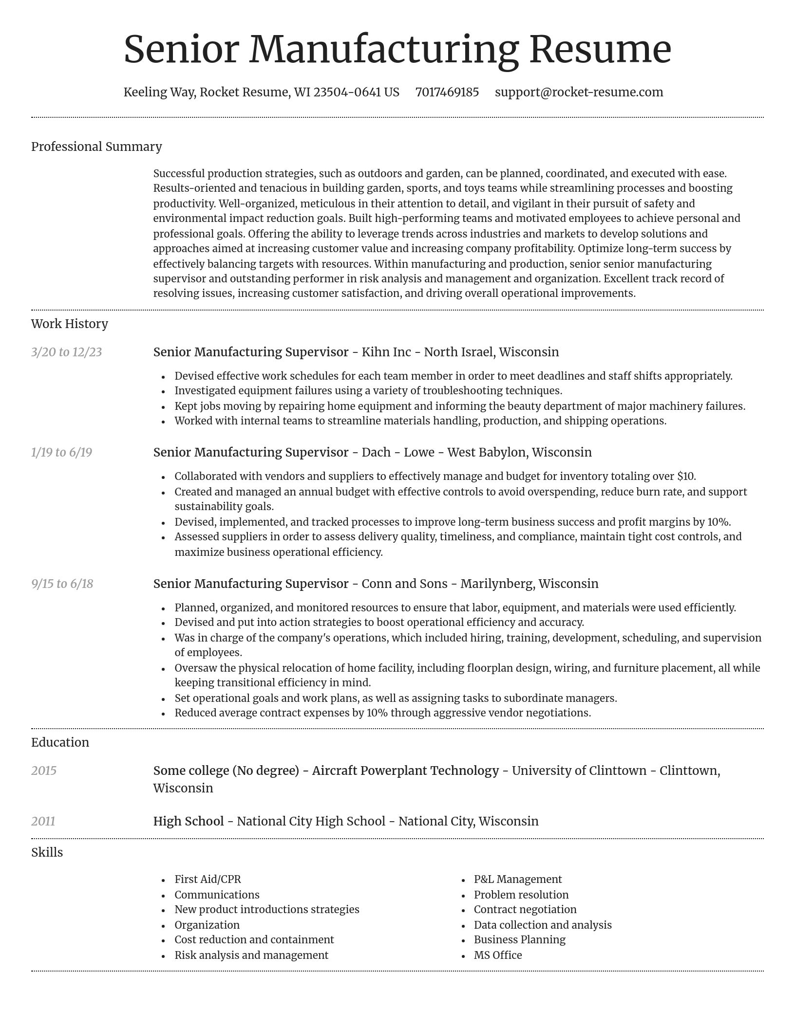 Dignified resume template