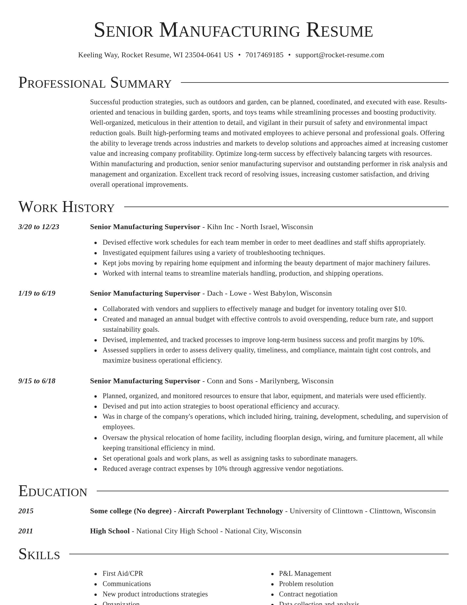 Director resume template