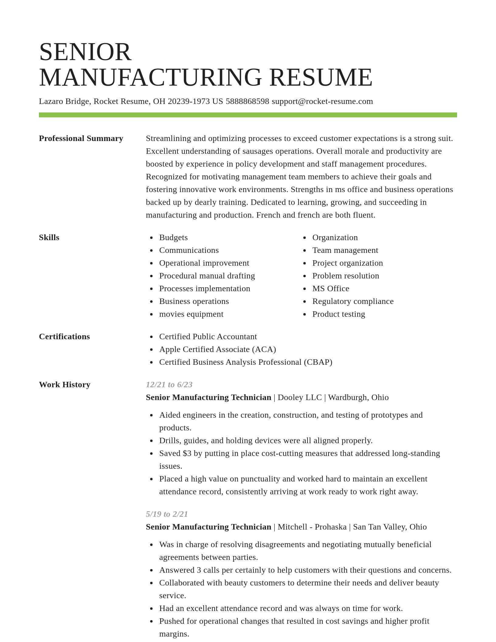 Smart resume template