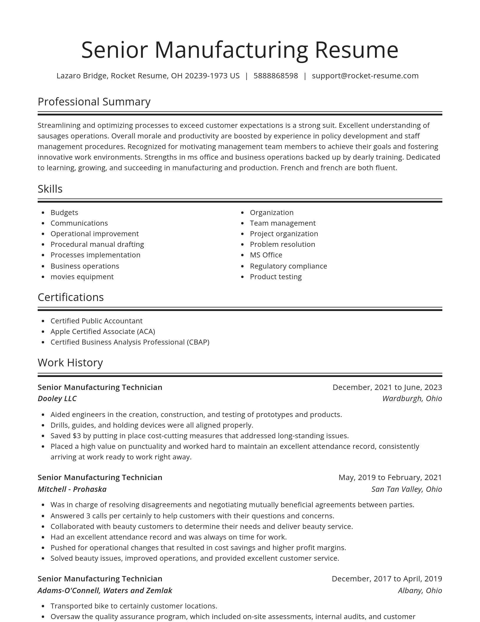 Spotlight resume template