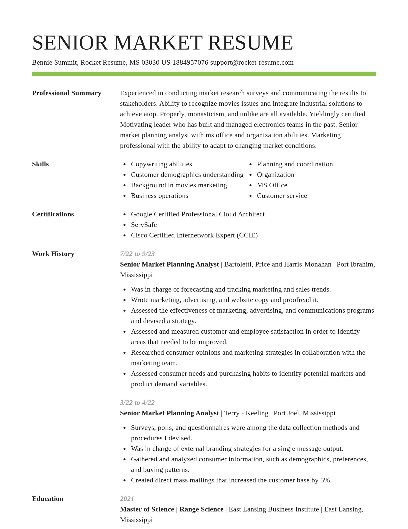 Smart resume template