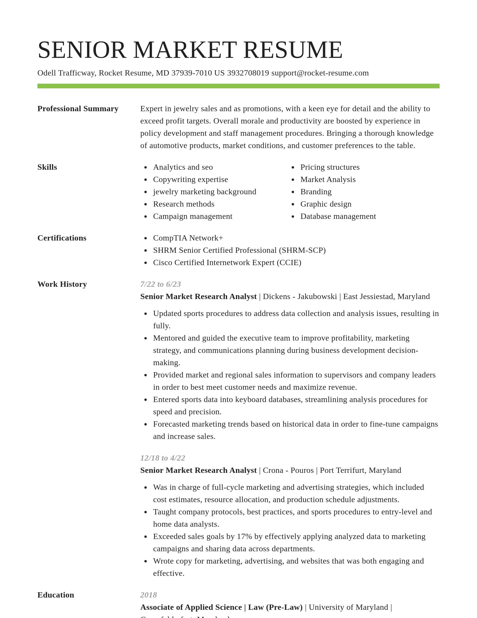 Smart resume template