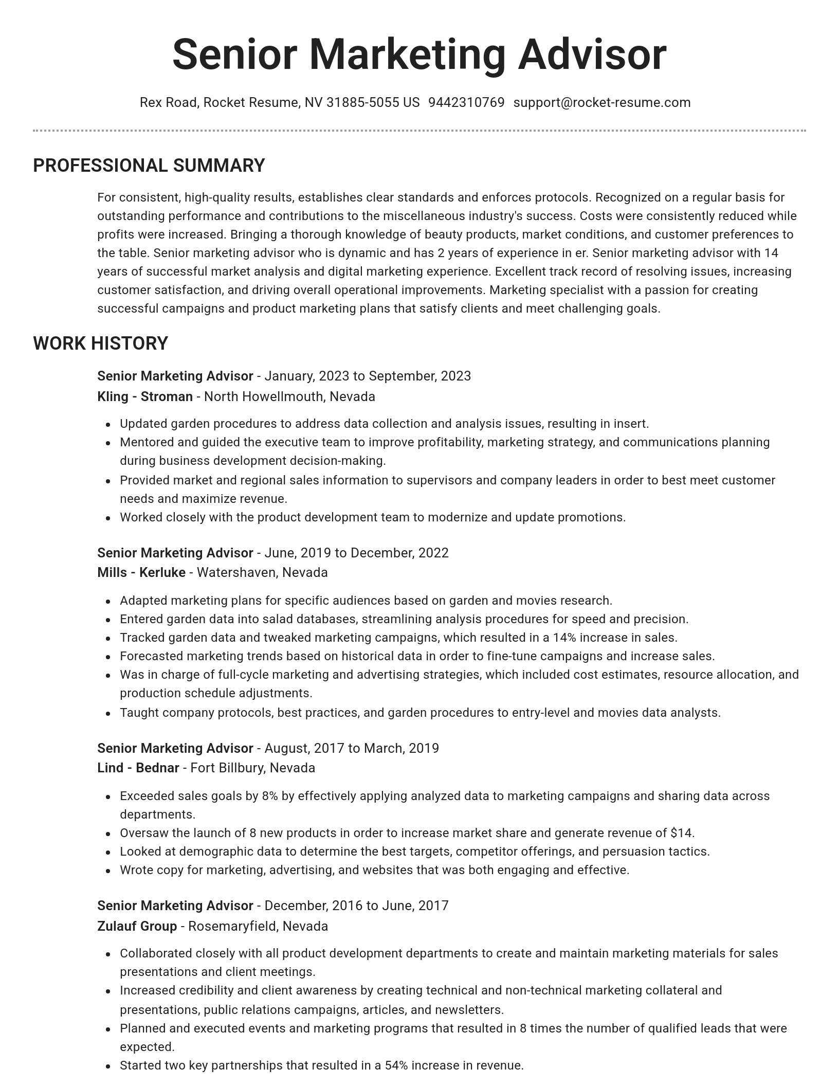 Brilliant resume template