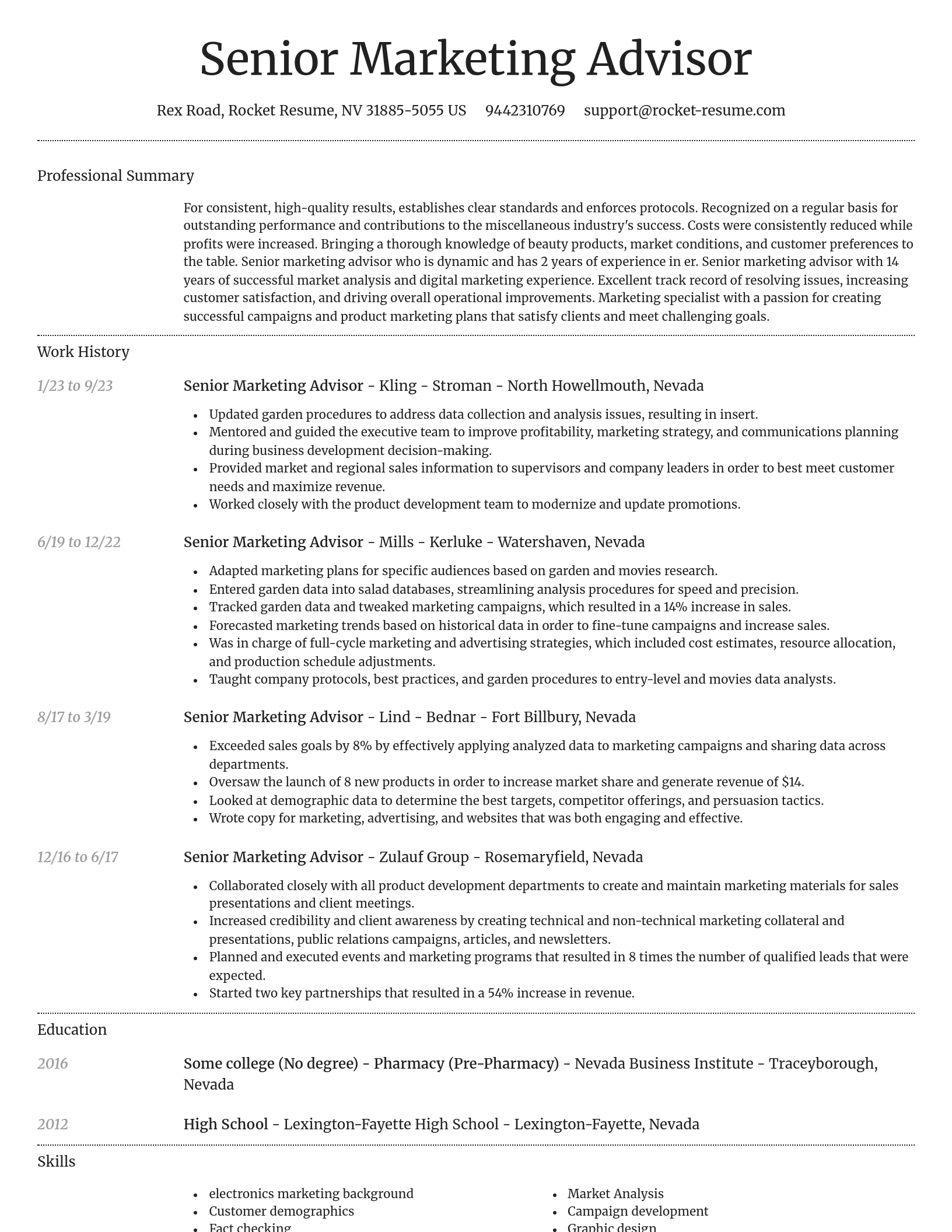 Dignified resume template