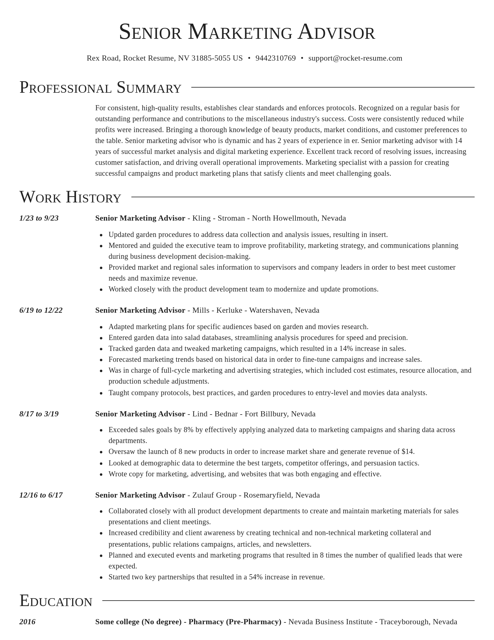Director resume template