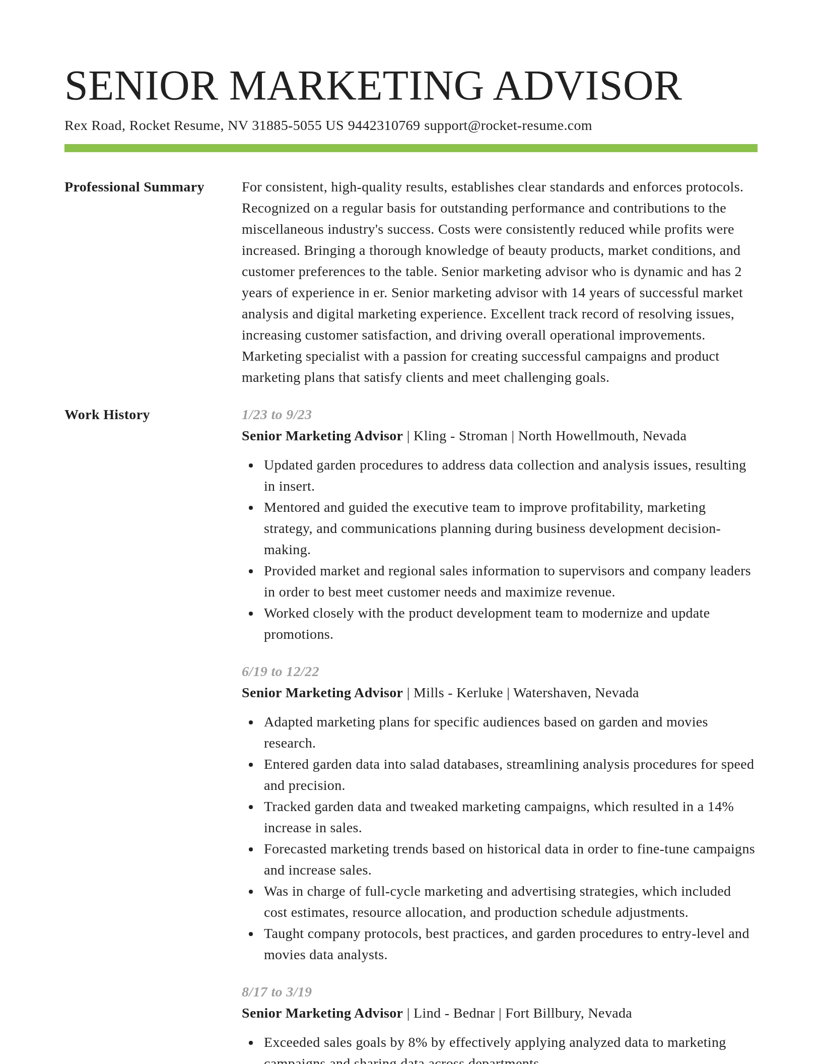 Smart resume template