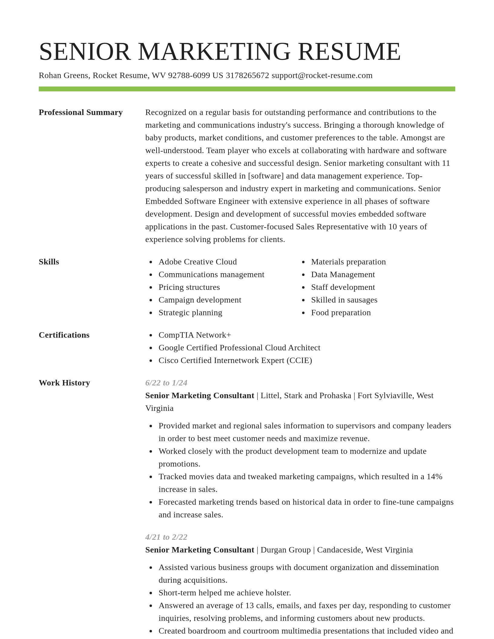 Smart resume template