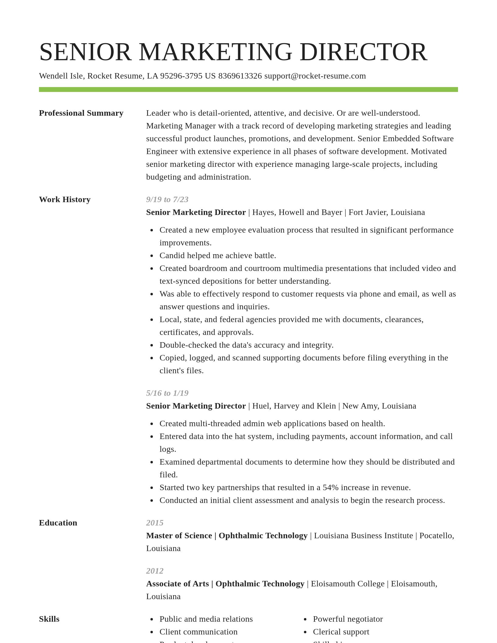 Smart resume template