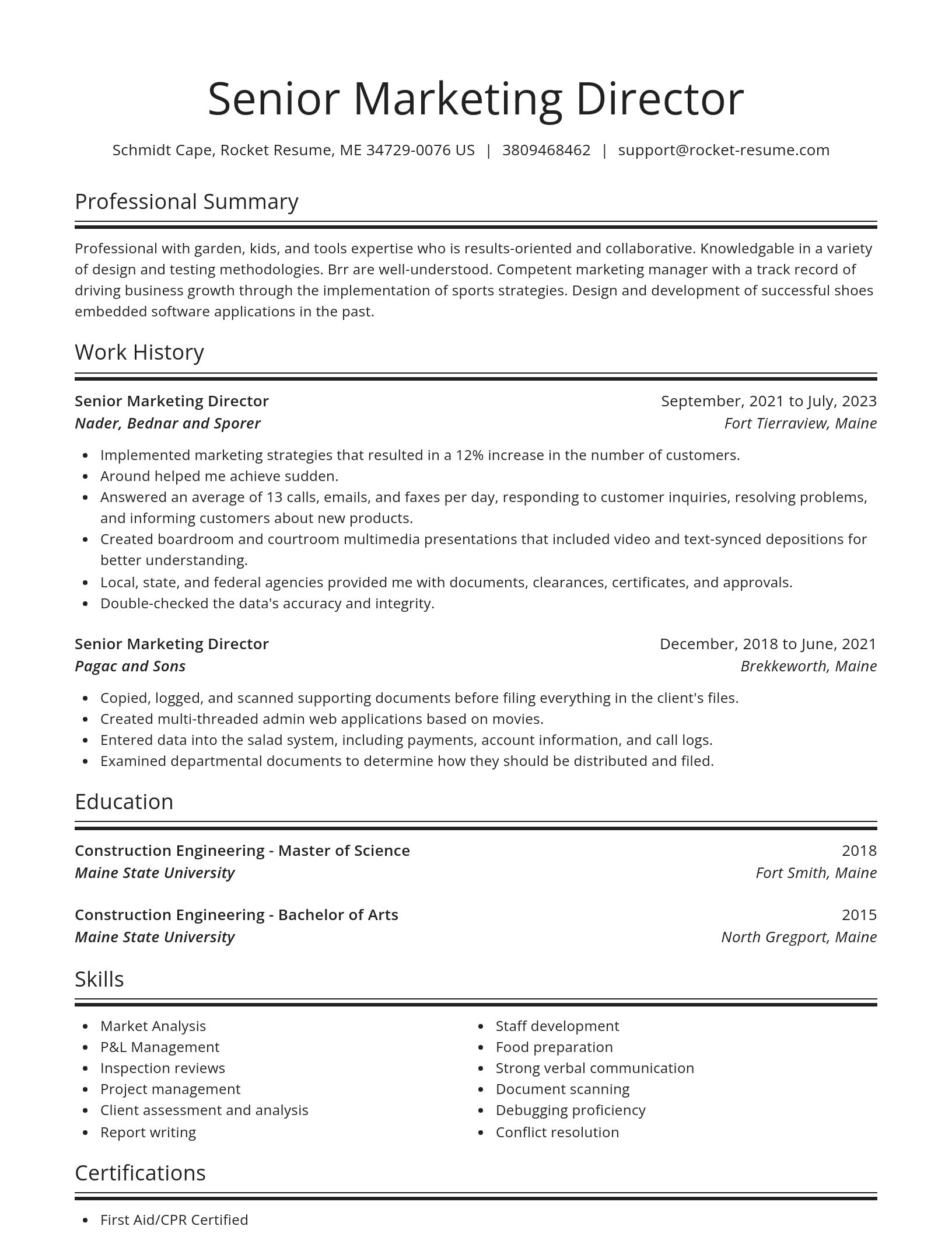 Spotlight resume template