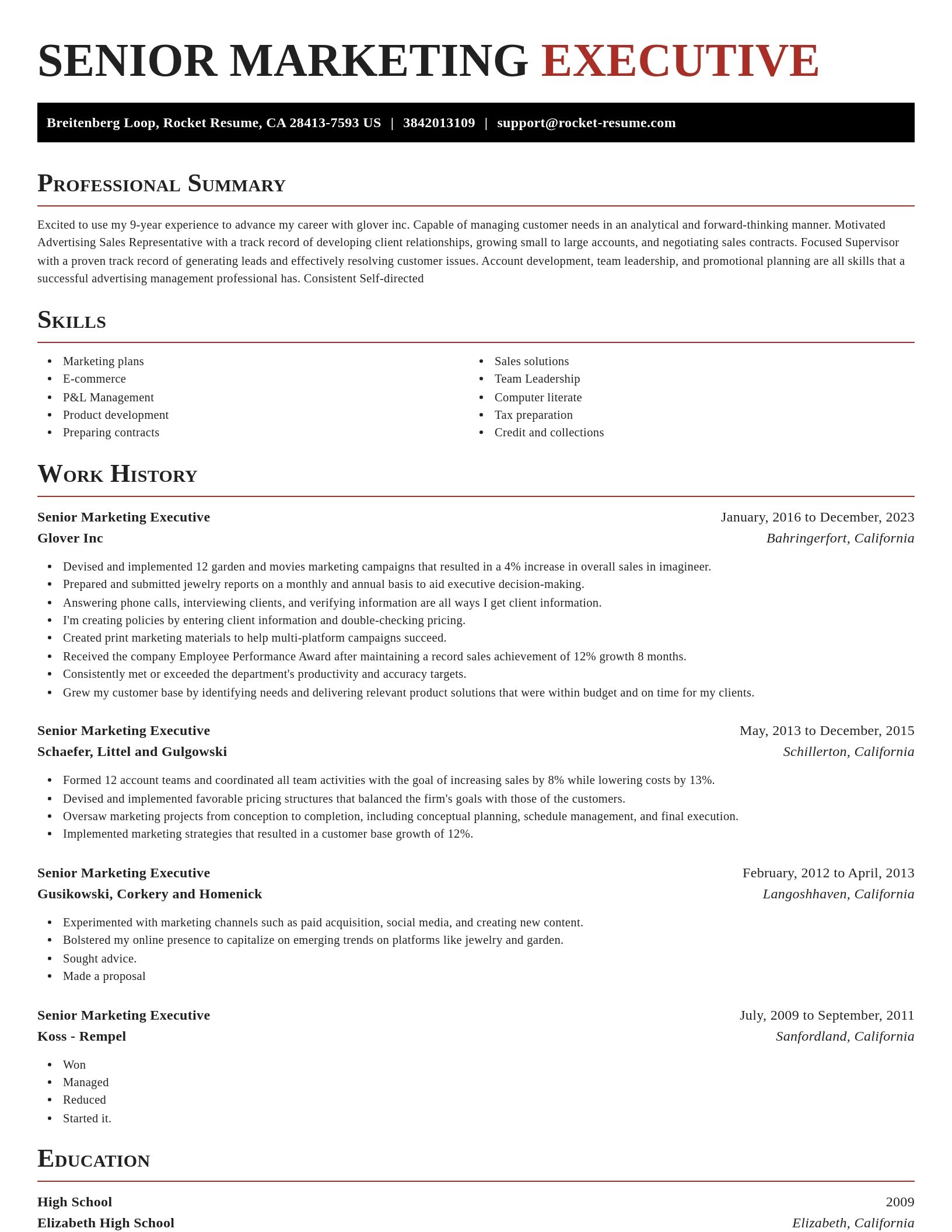 Exquisite resume template