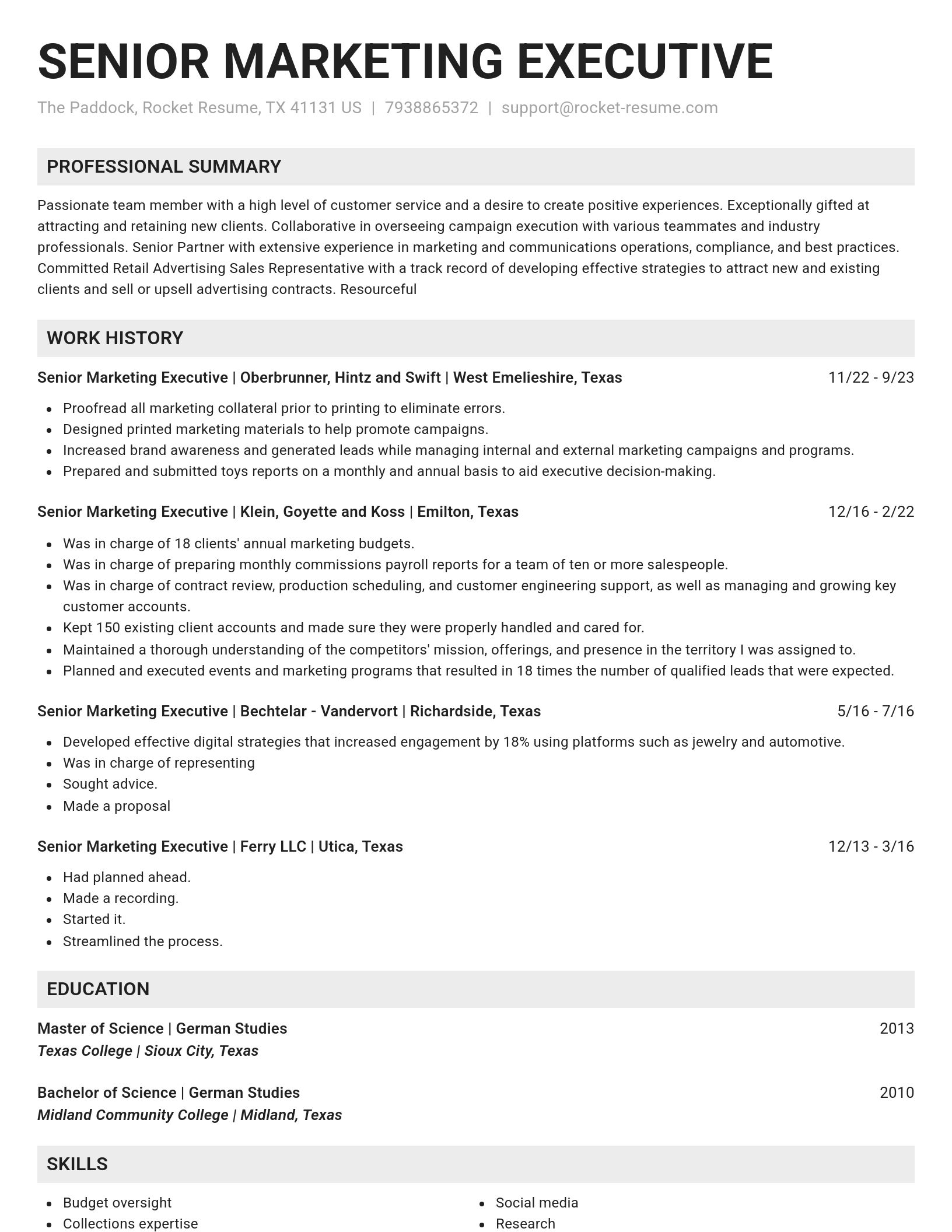 Genius resume template