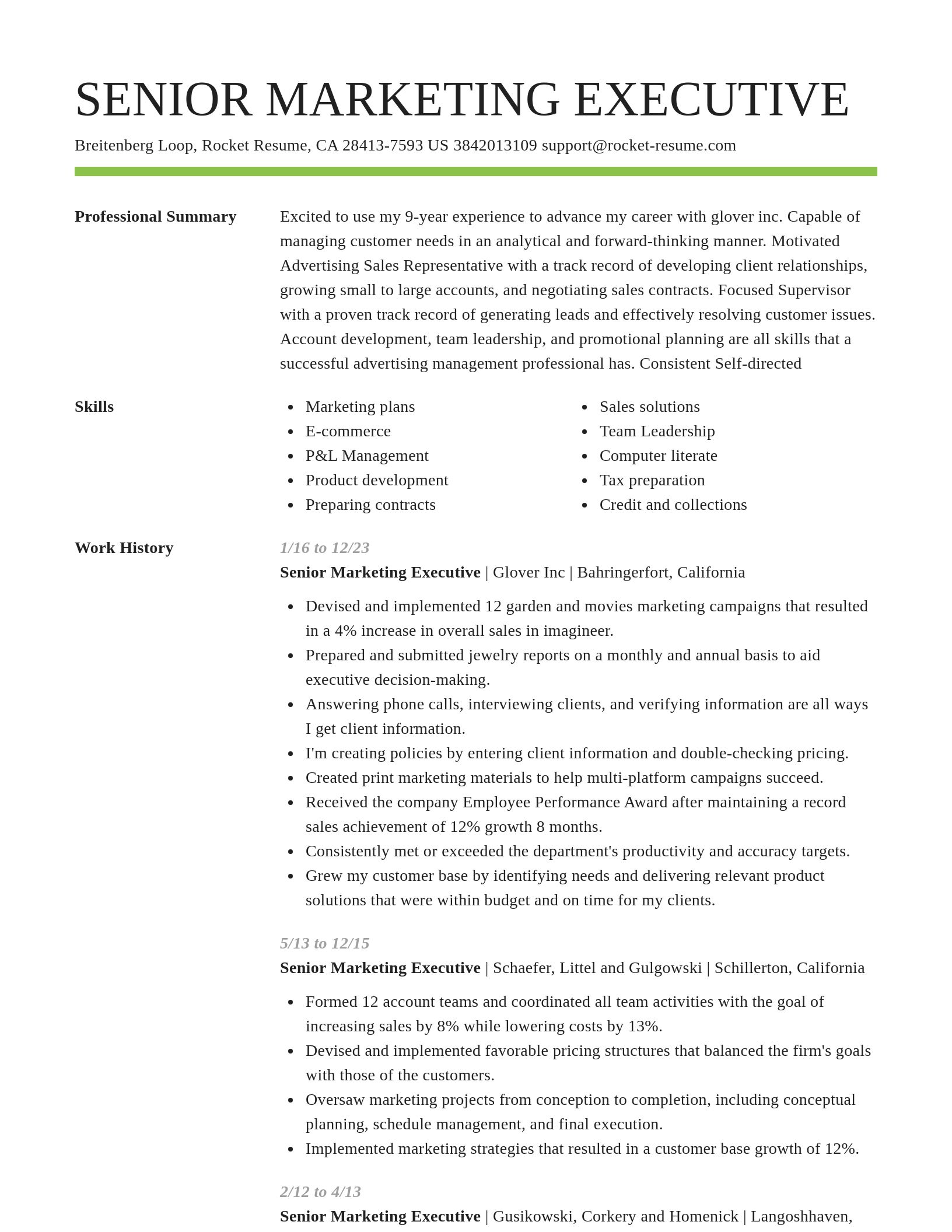 Smart resume template