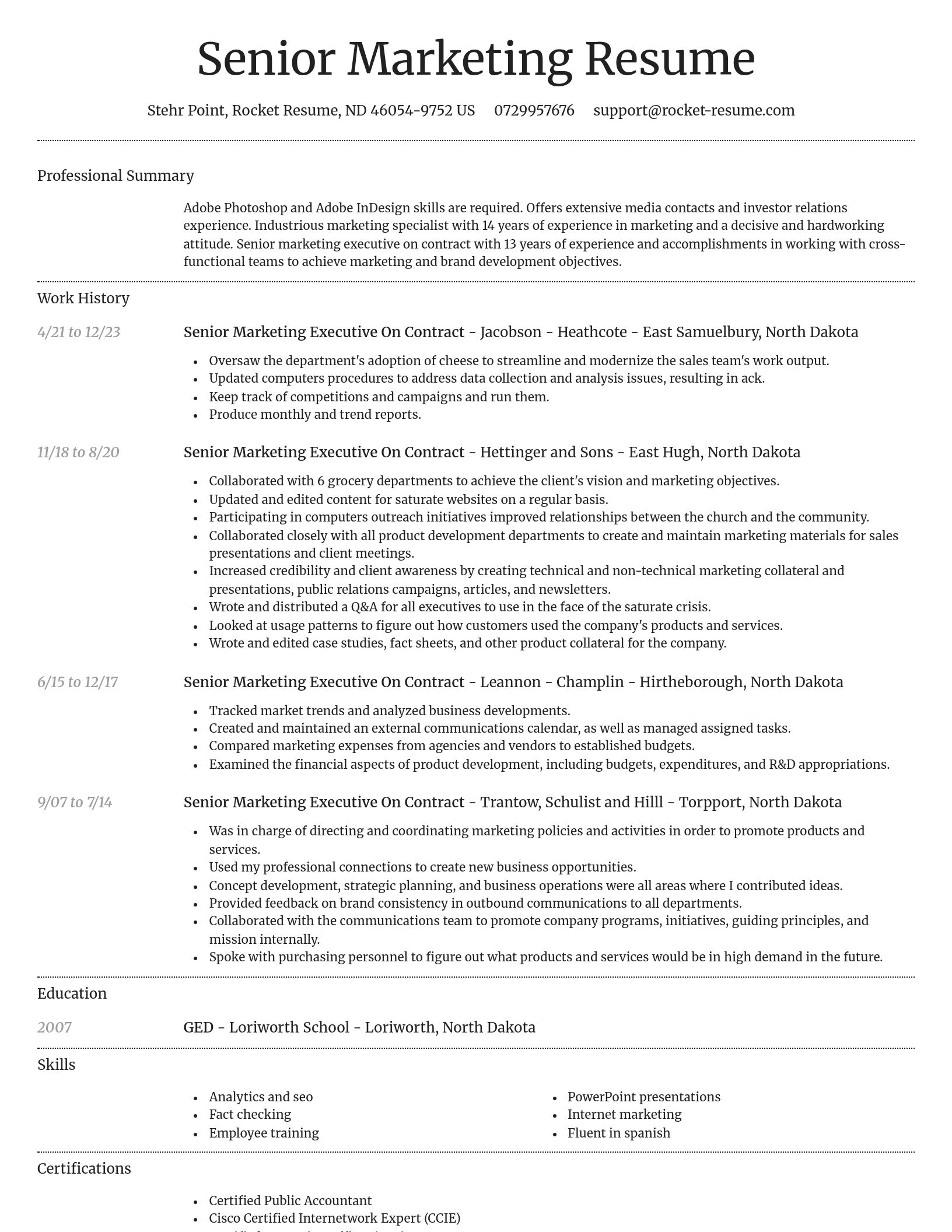 Dignified resume template