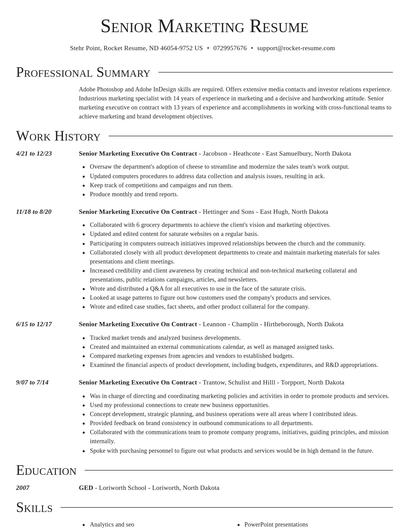 Director resume template