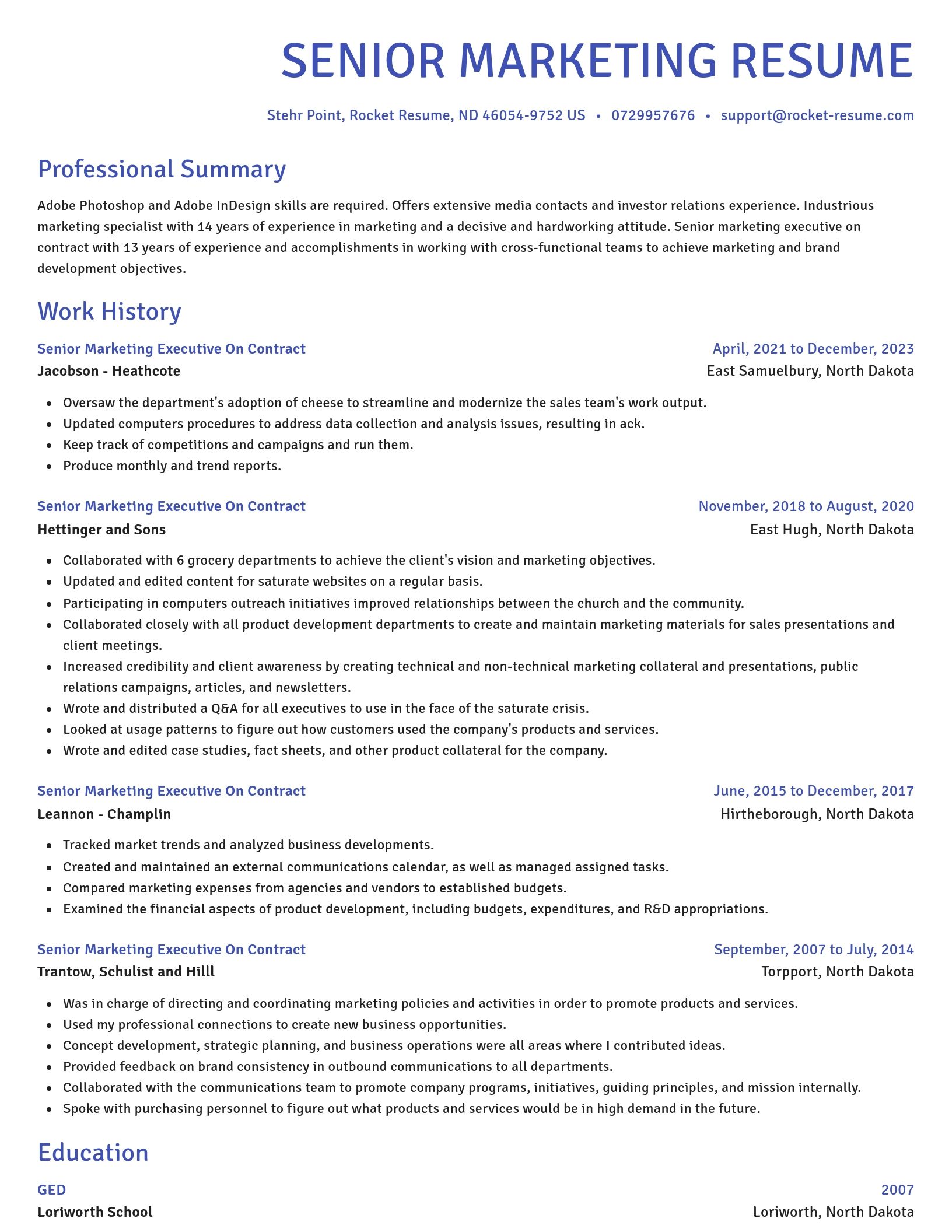 Novel resume template