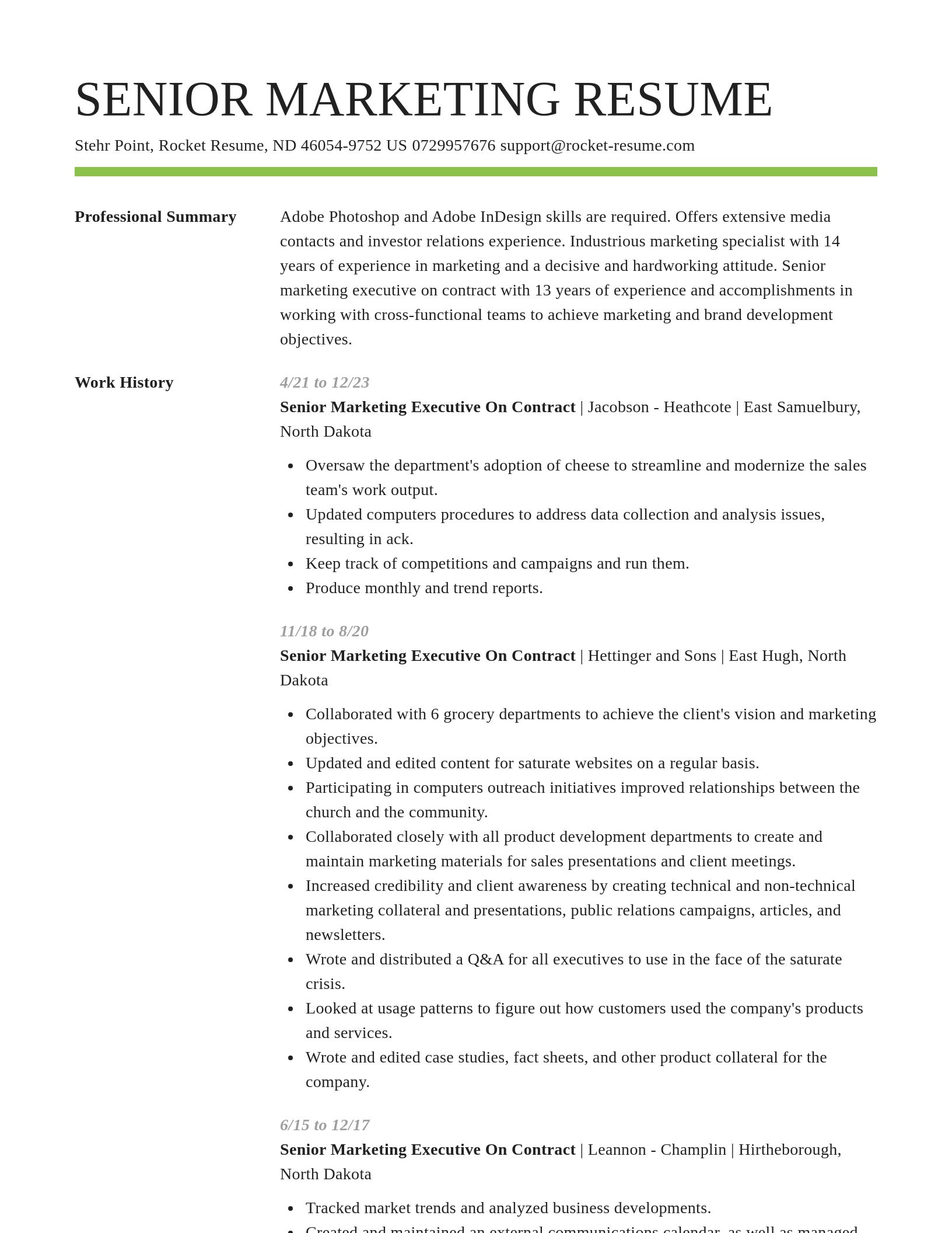 Smart resume template
